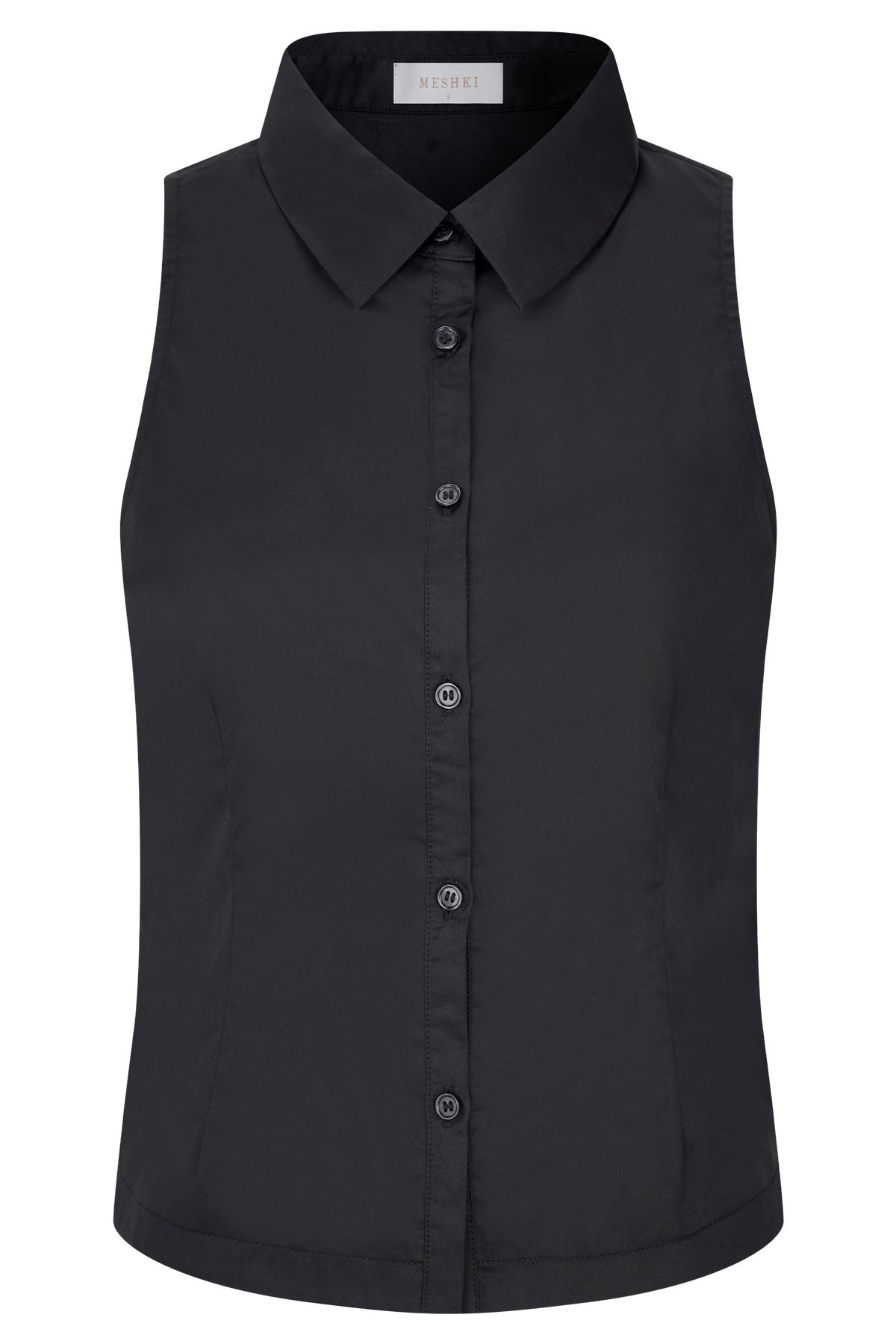 Selene Sleeveless Halter Shirt - Black