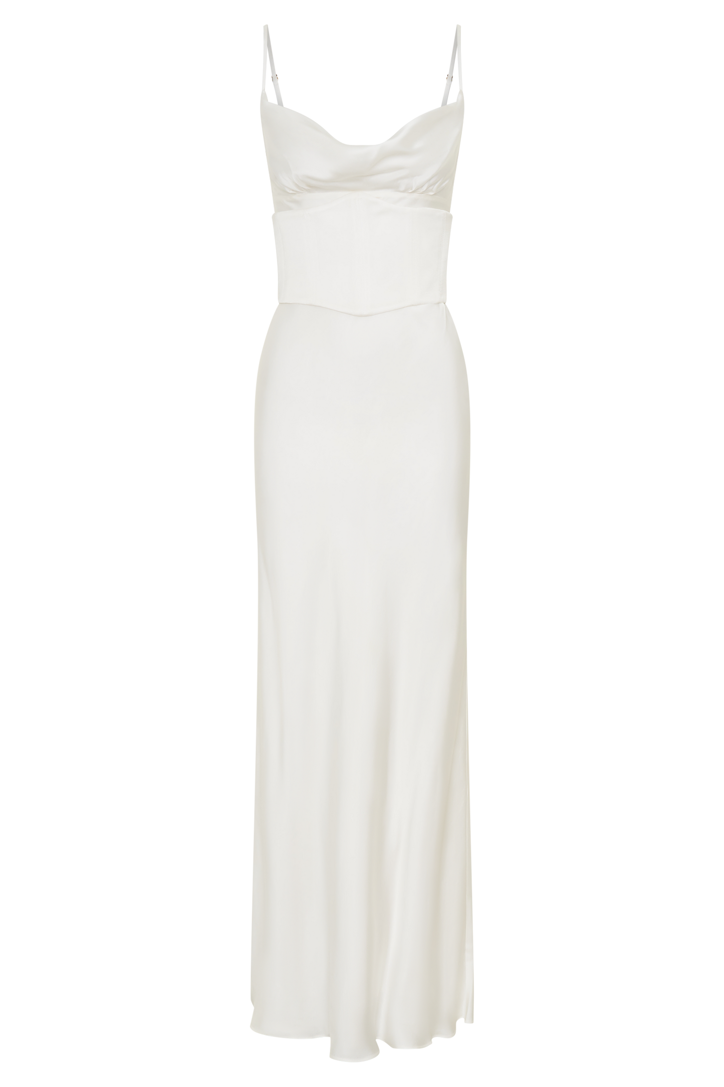 Seraphine Corset Satin Maxi Dress - Ivory