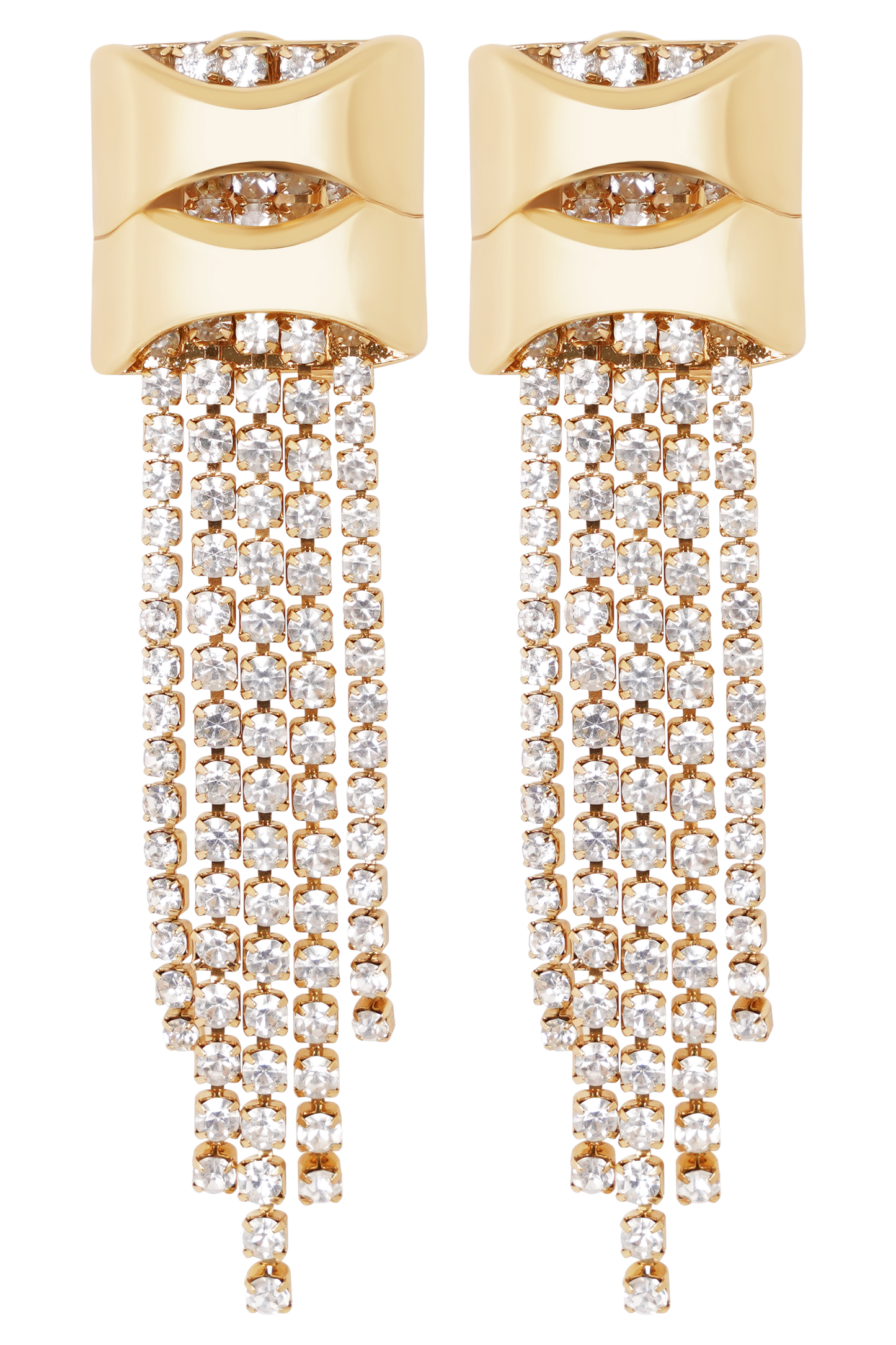 Shea Crystal Fringe Drop Earrings - Gold