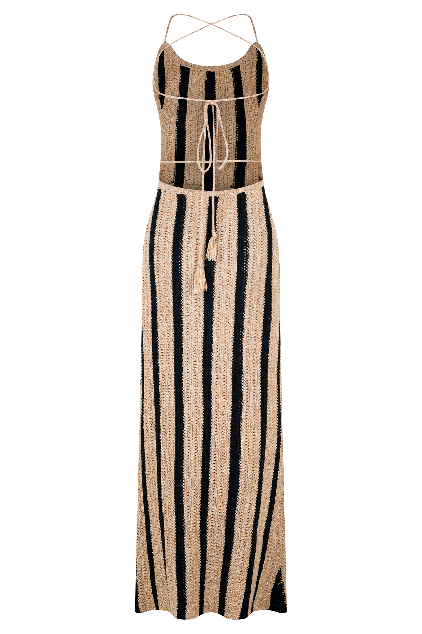 Shepherd Crochet Halter Maxi Dress - Gold/Black