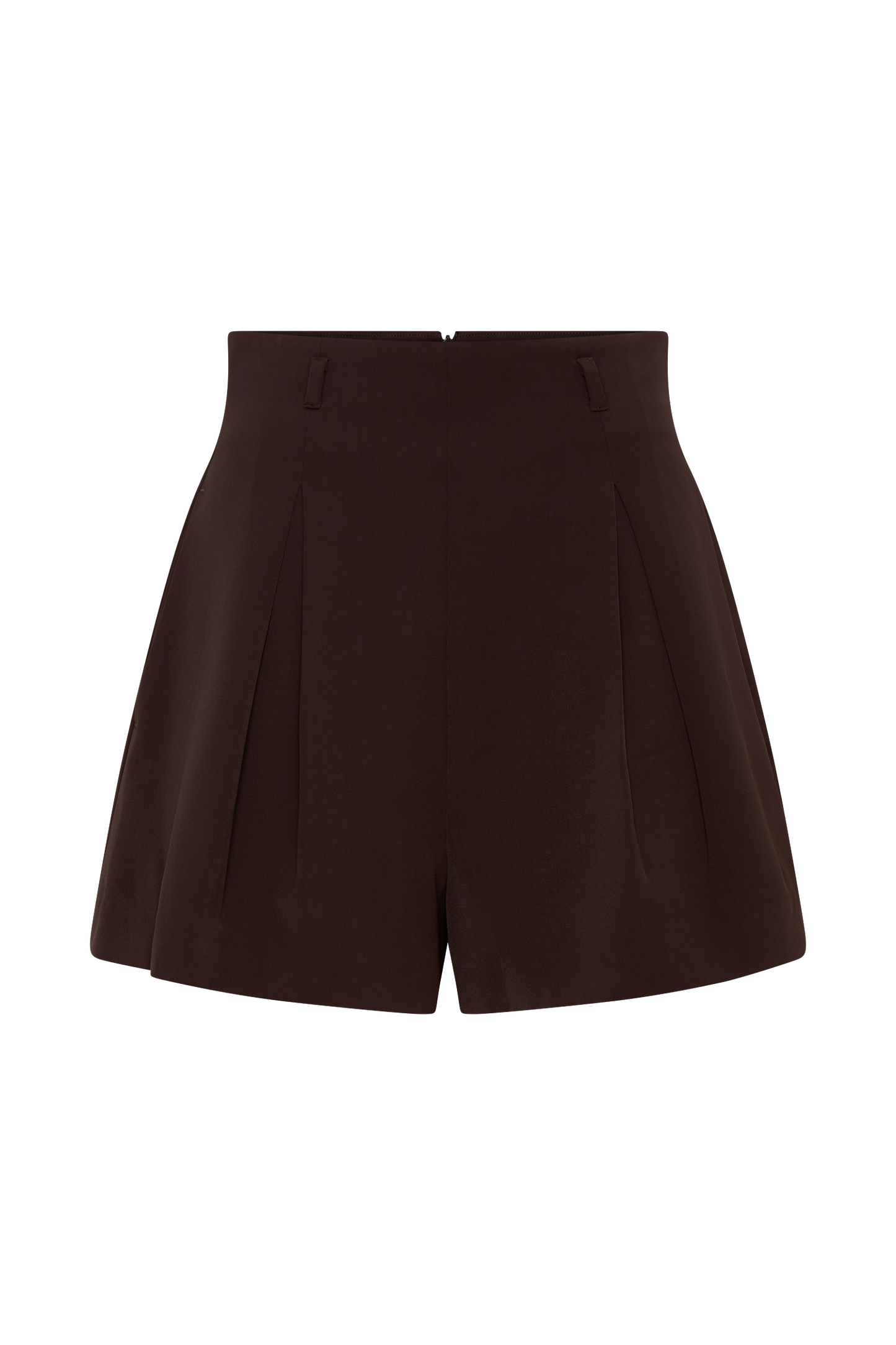 Simone Pleated Suiting Short - Dark Chocolate