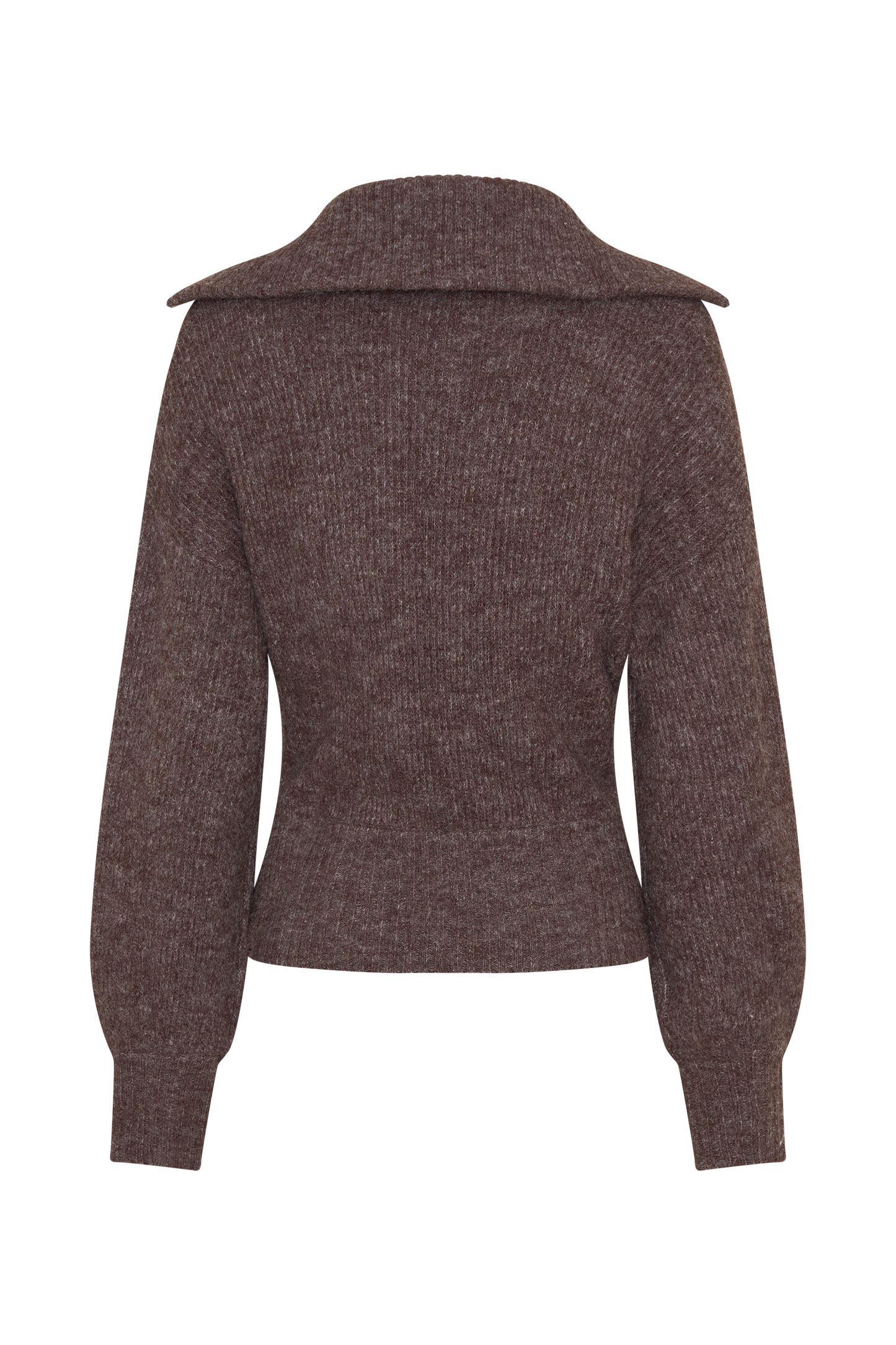 Skylaine Zip Knit Jumper - Brown Marle