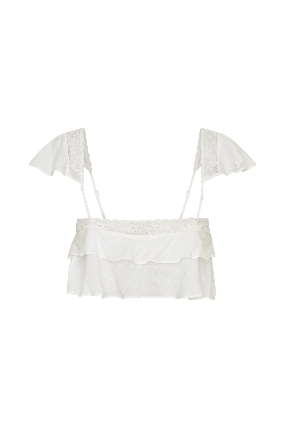 Skylar Lace Sleeveless Crop Top - White