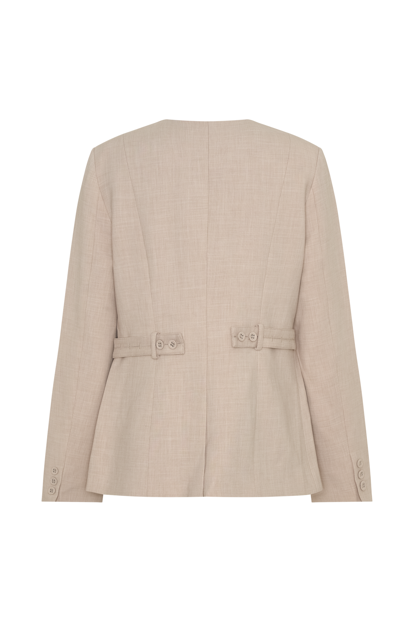 Solenne Collarless Suiting Blazer - Natural Marle