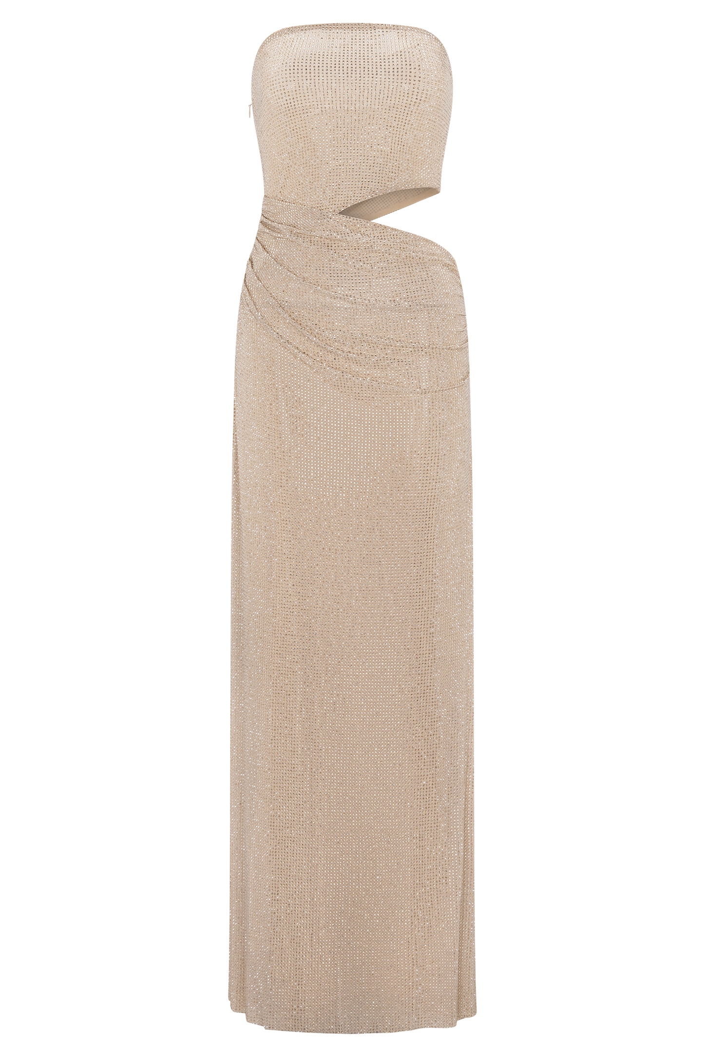 Starla Strapless Diamante Maxi Dress - Gold