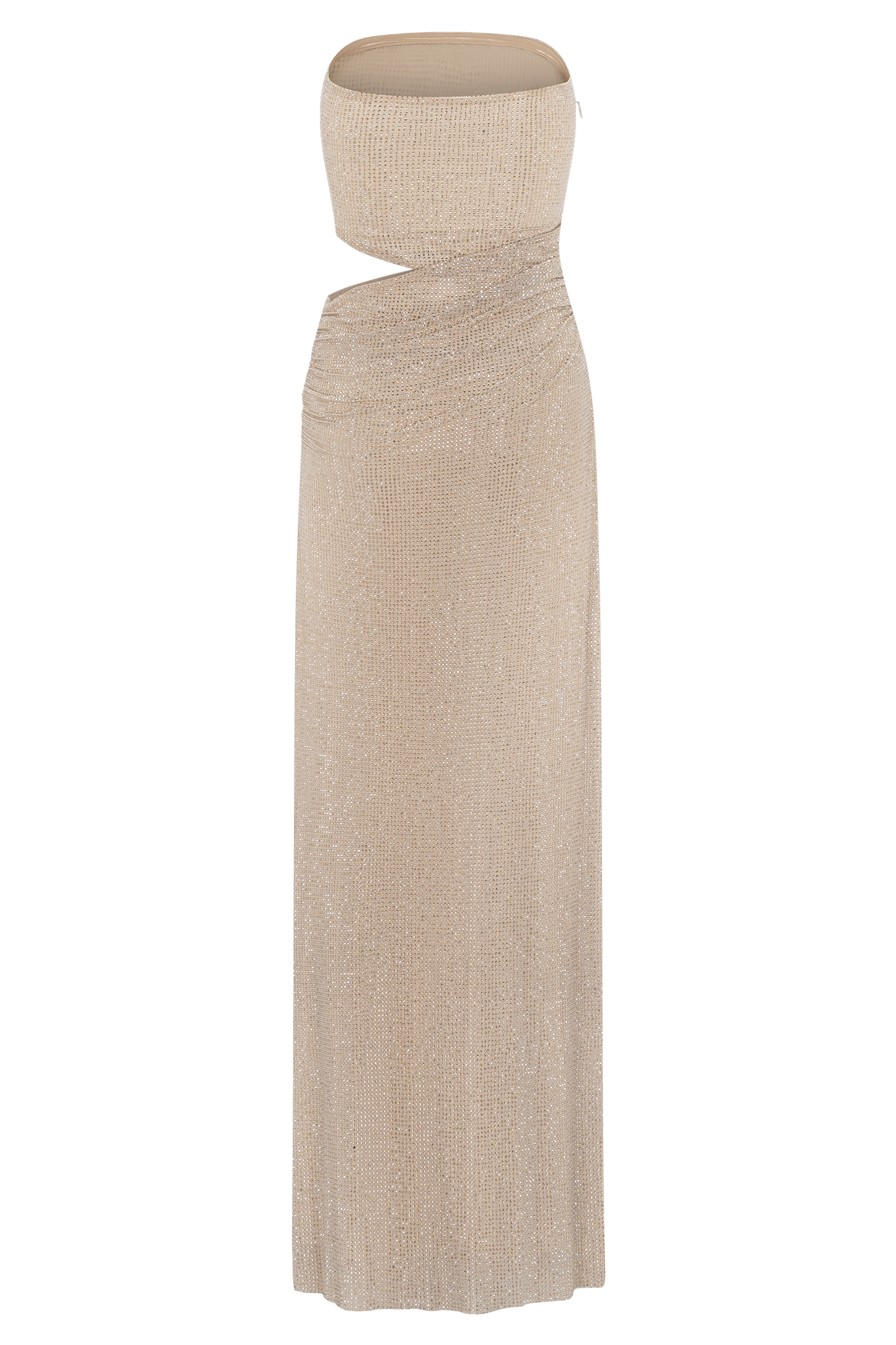 Starla Strapless Diamante Maxi Dress - Gold