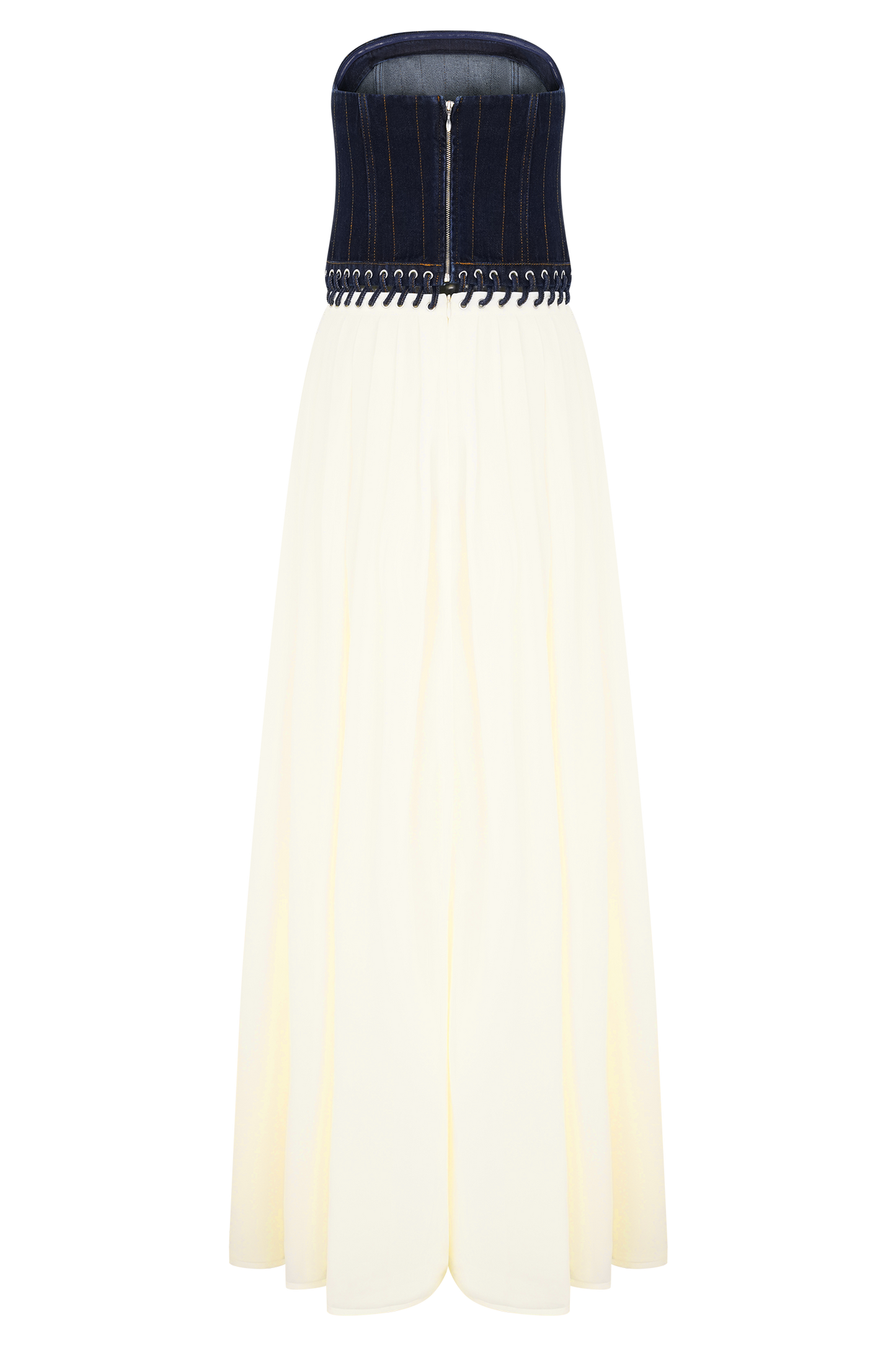 Suella Chiffon Denim Maxi Dress - Indigo Blue