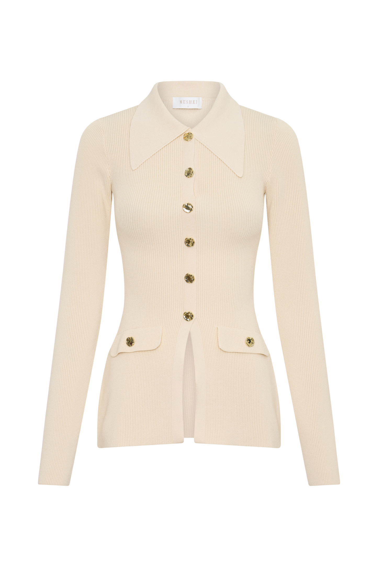 Suzie Ribbed Long Sleeve Longline Top - Ivory
