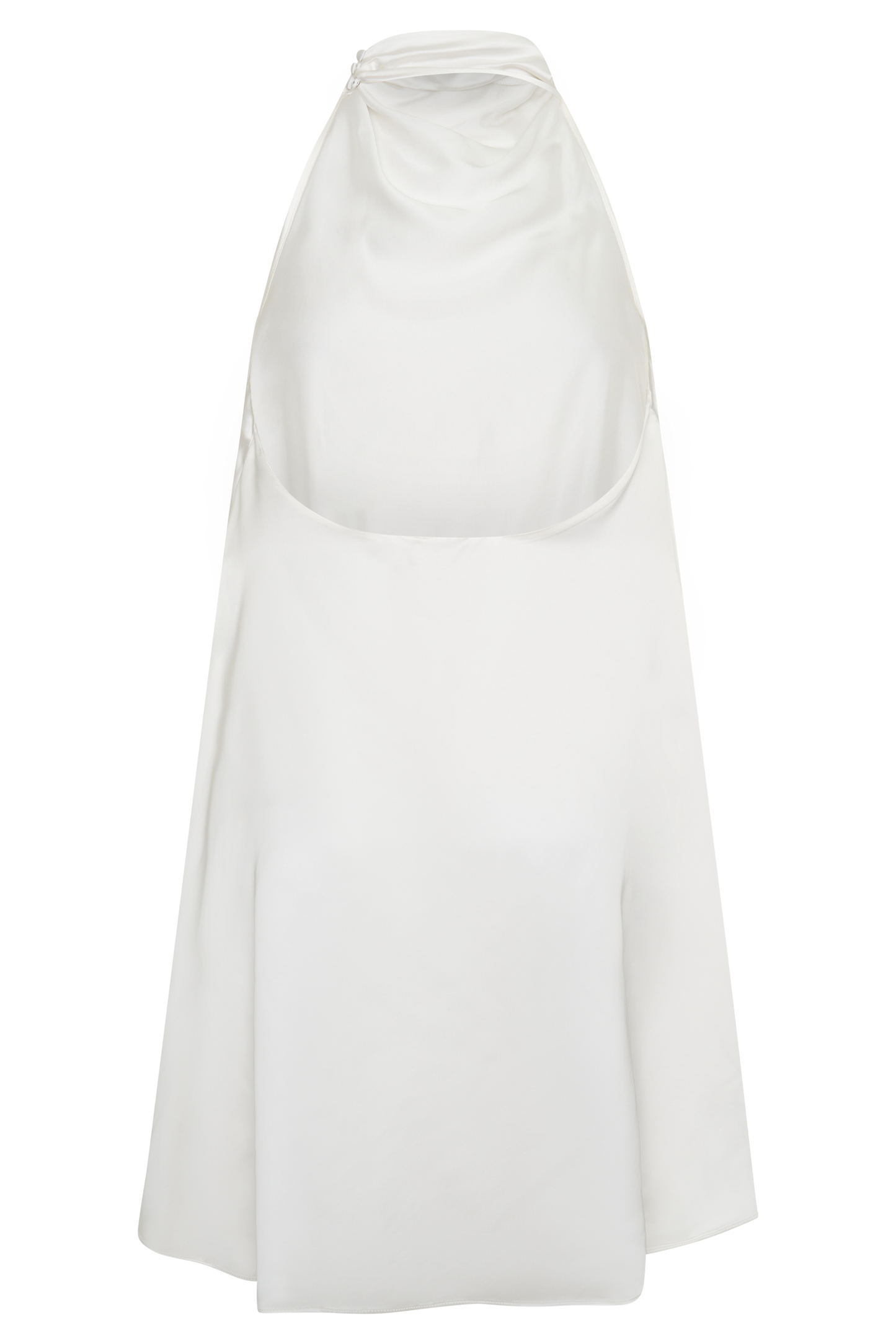 Sydney Asymmetrical Satin Halter Mini Dress - Ivory