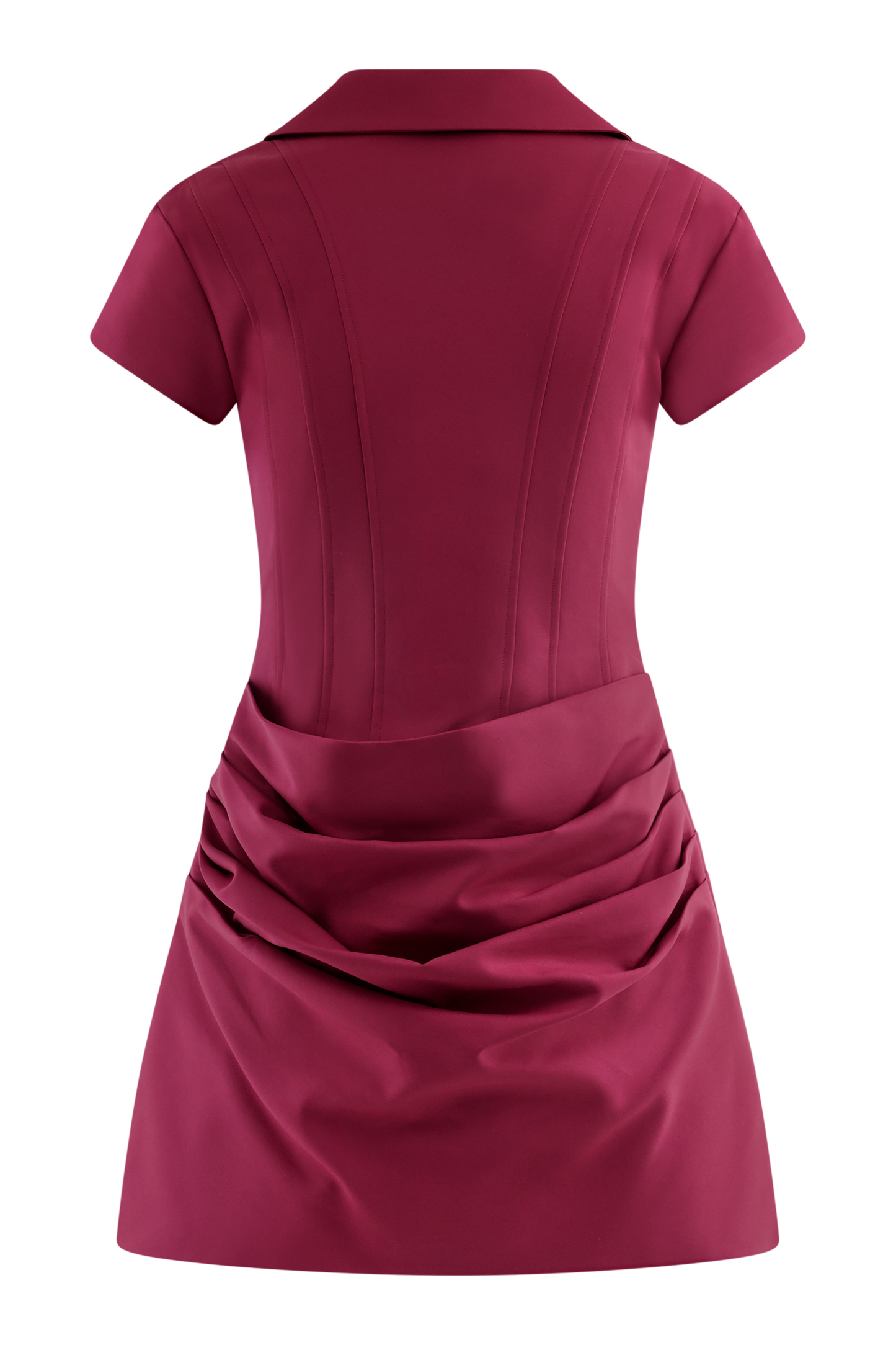 Tarryn Collared Cotton Mini Dress - Dragonfruit