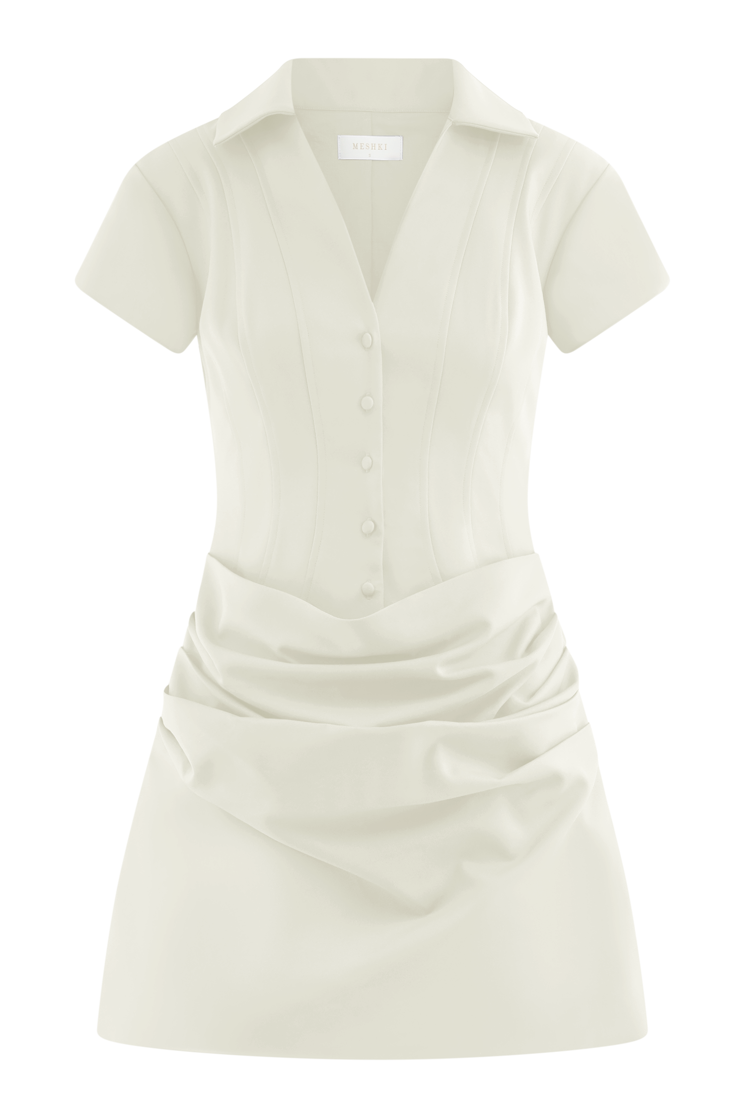 Tarryn Collared Cotton Mini Dress - White #10