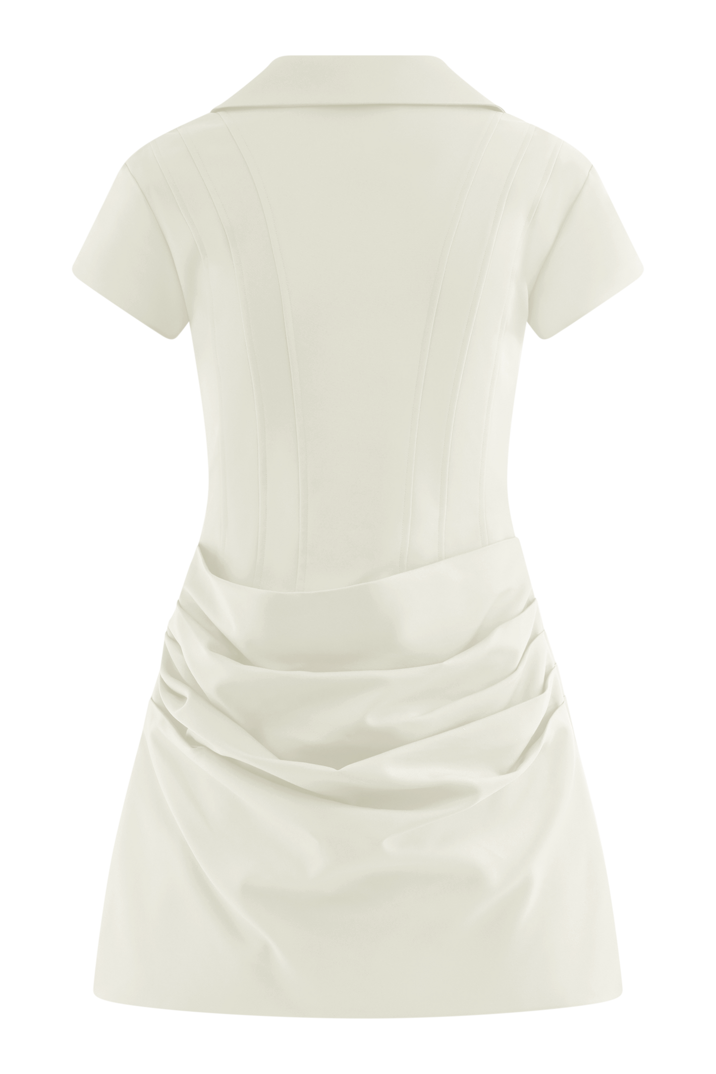 Tarryn Collared Cotton Mini Dress - White