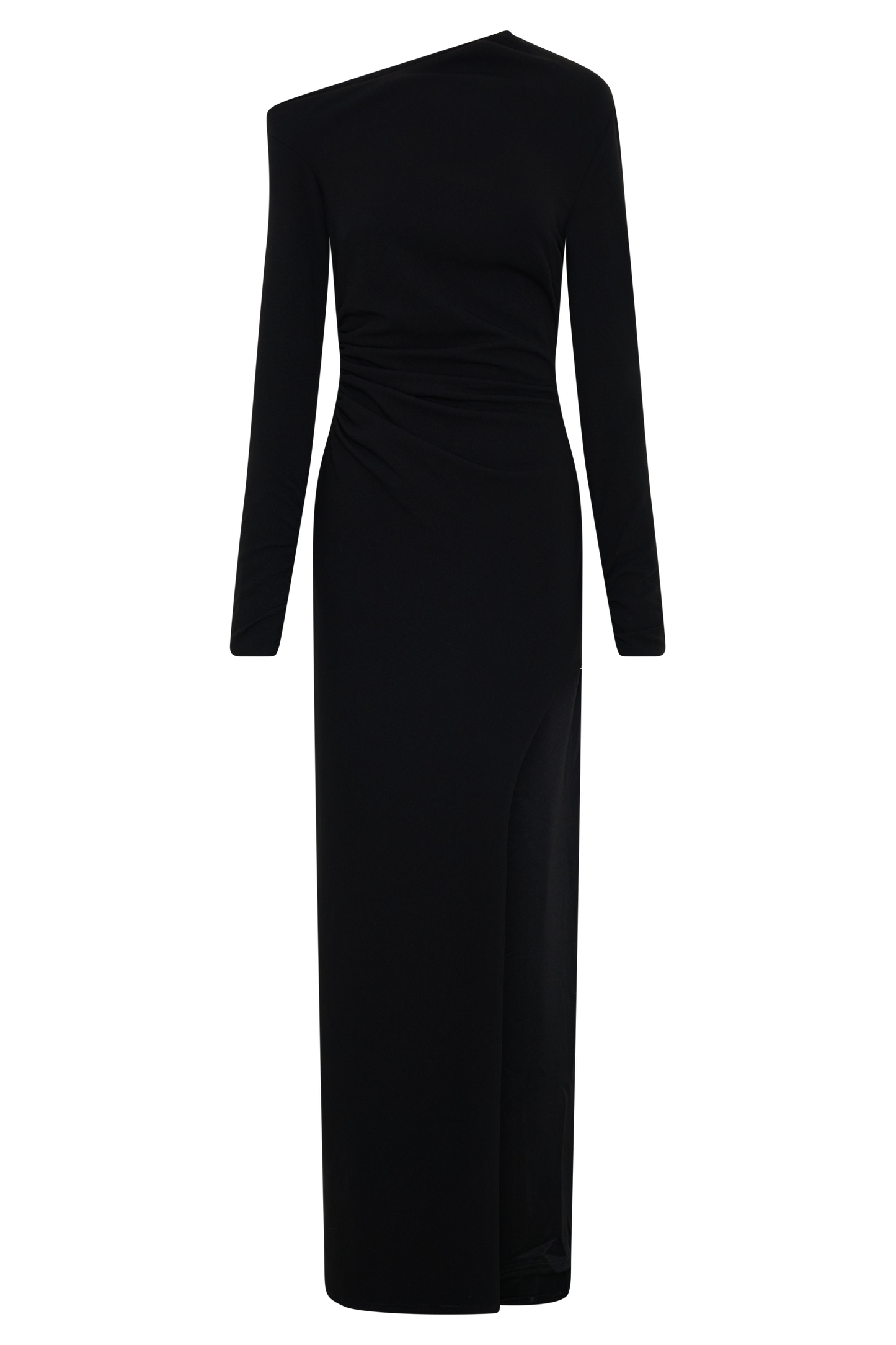 Thalyn Crepe Maxi Dress With Split - Black