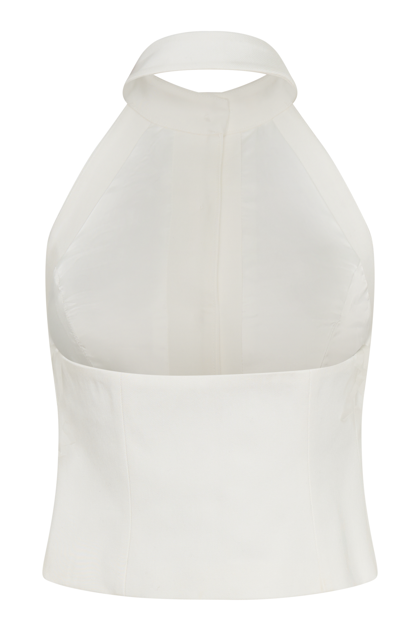 Tiara Halter Neck Suiting Top - White