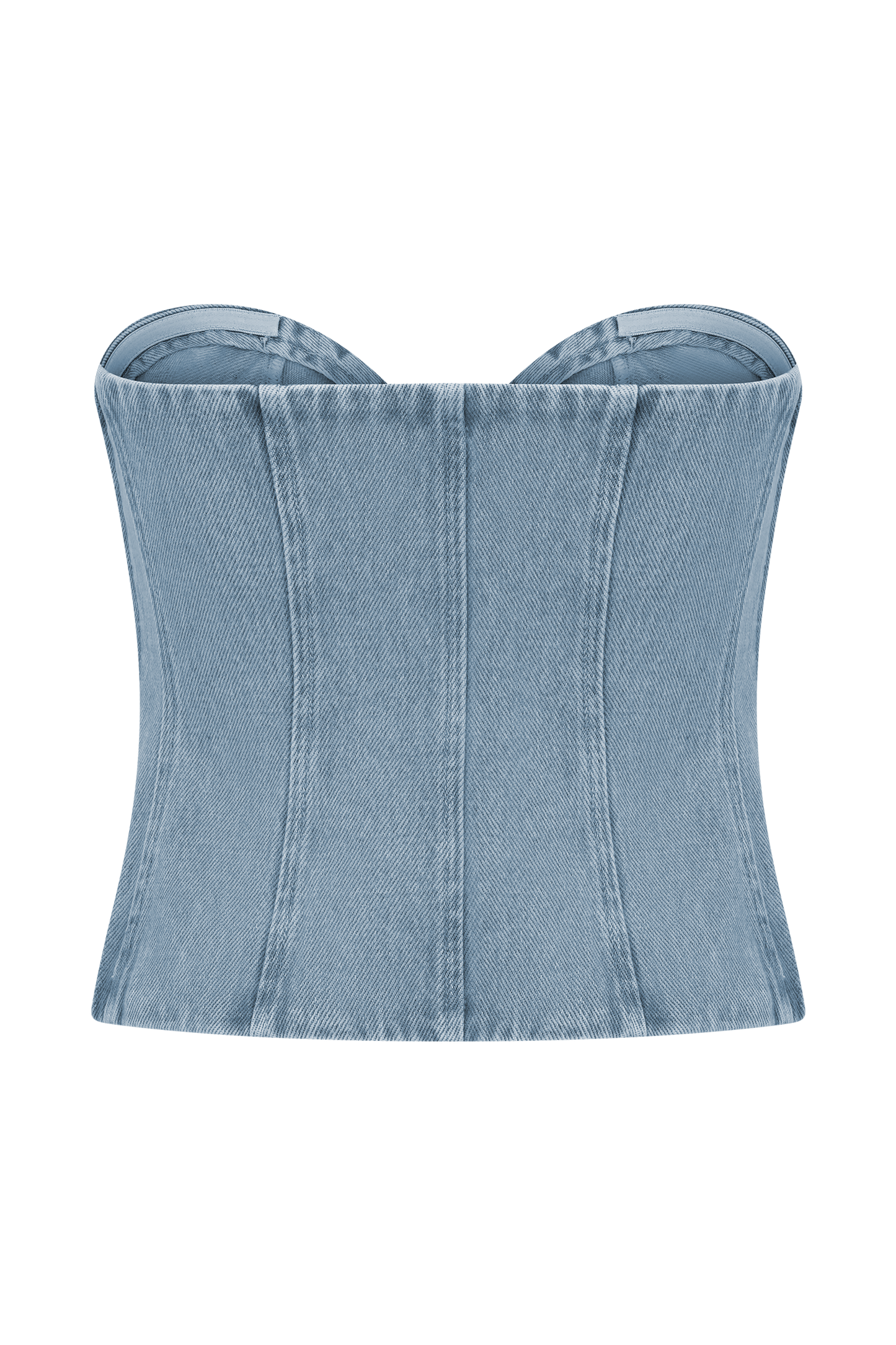 Tully Strapless Topstitch Denim Top - 80'S Blue