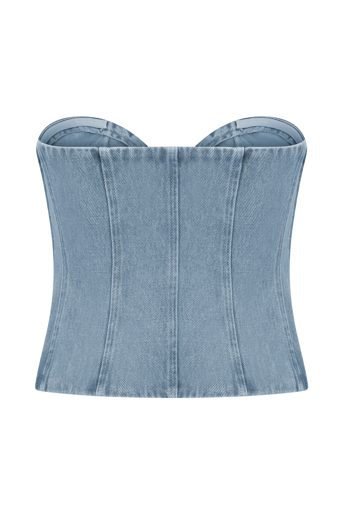 Tully Strapless Topstitch Denim Top - 80'S Blue
