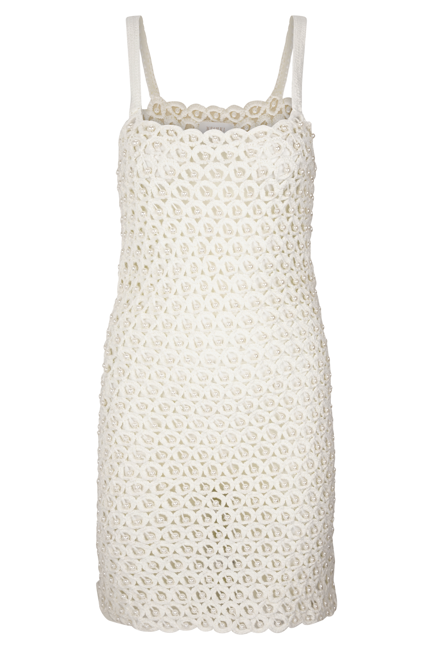 Vanessa Hand Crochet Pearl Mini Dress - Ivory