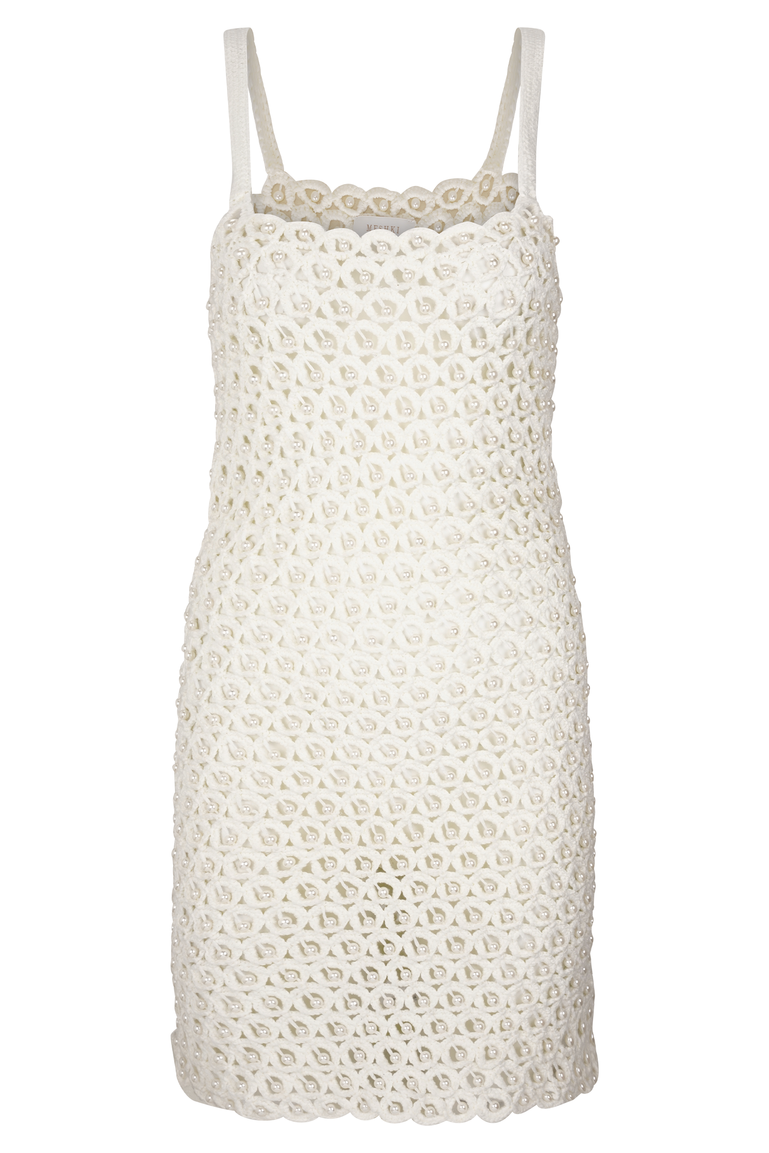 Vanessa Hand Crochet Pearl Mini Dress - Ivory #10