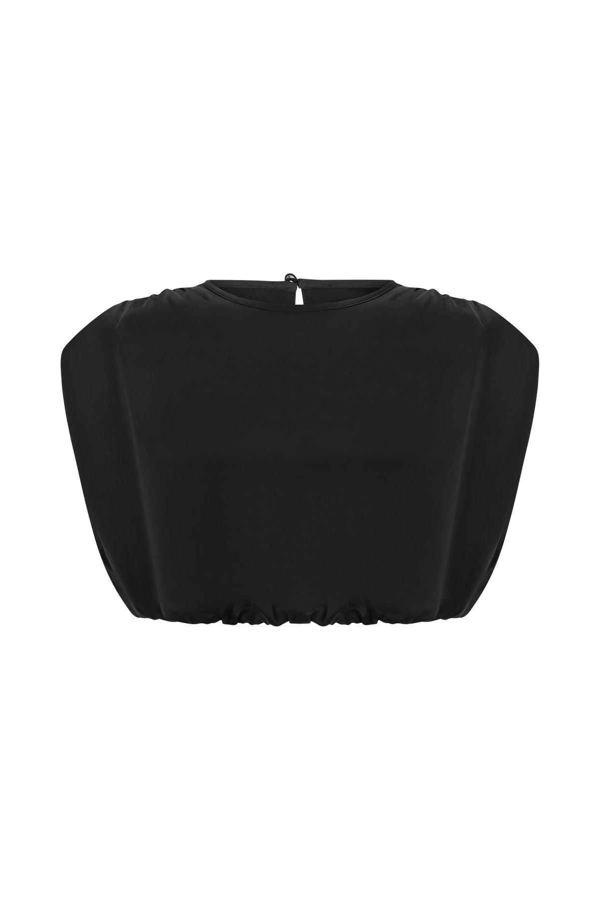 Zendaya Silk Crop Top - Black