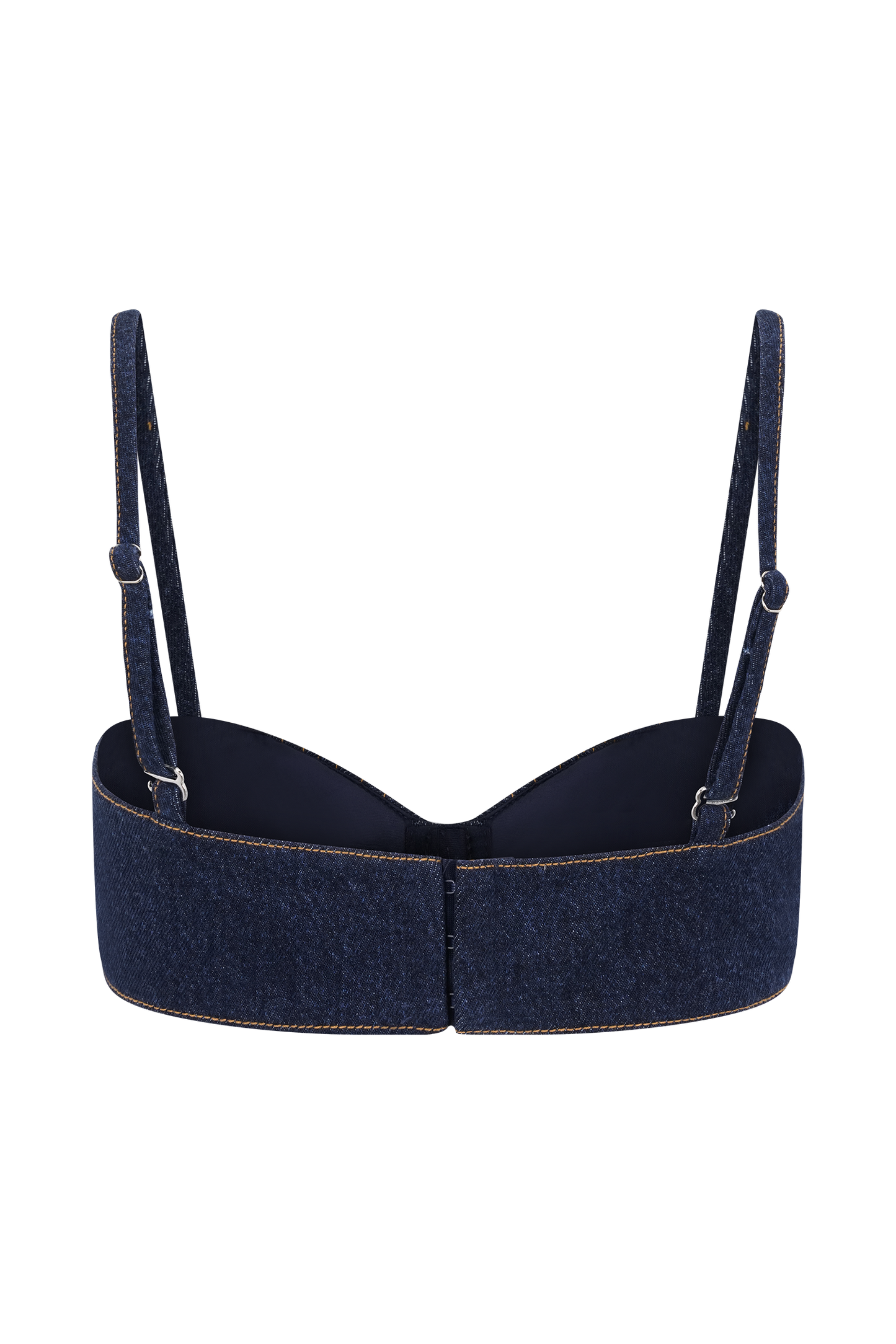 Belle Denim Cropped Bralette - Indigo Blue