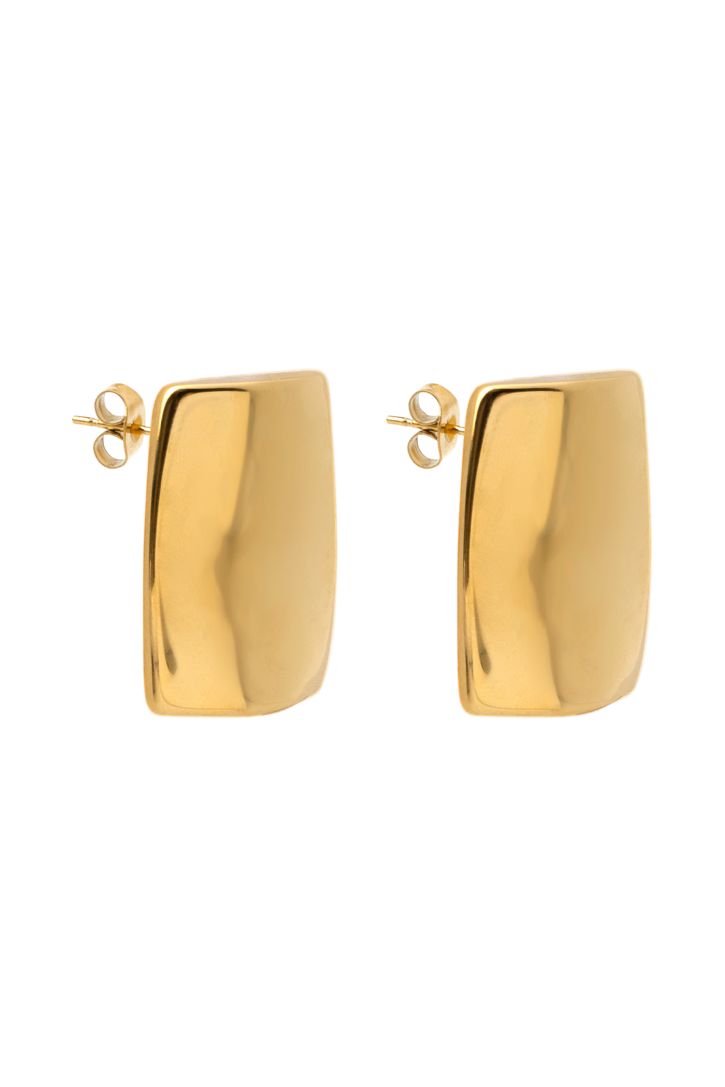Georgia Rounded Rectangular Earrings - Gold