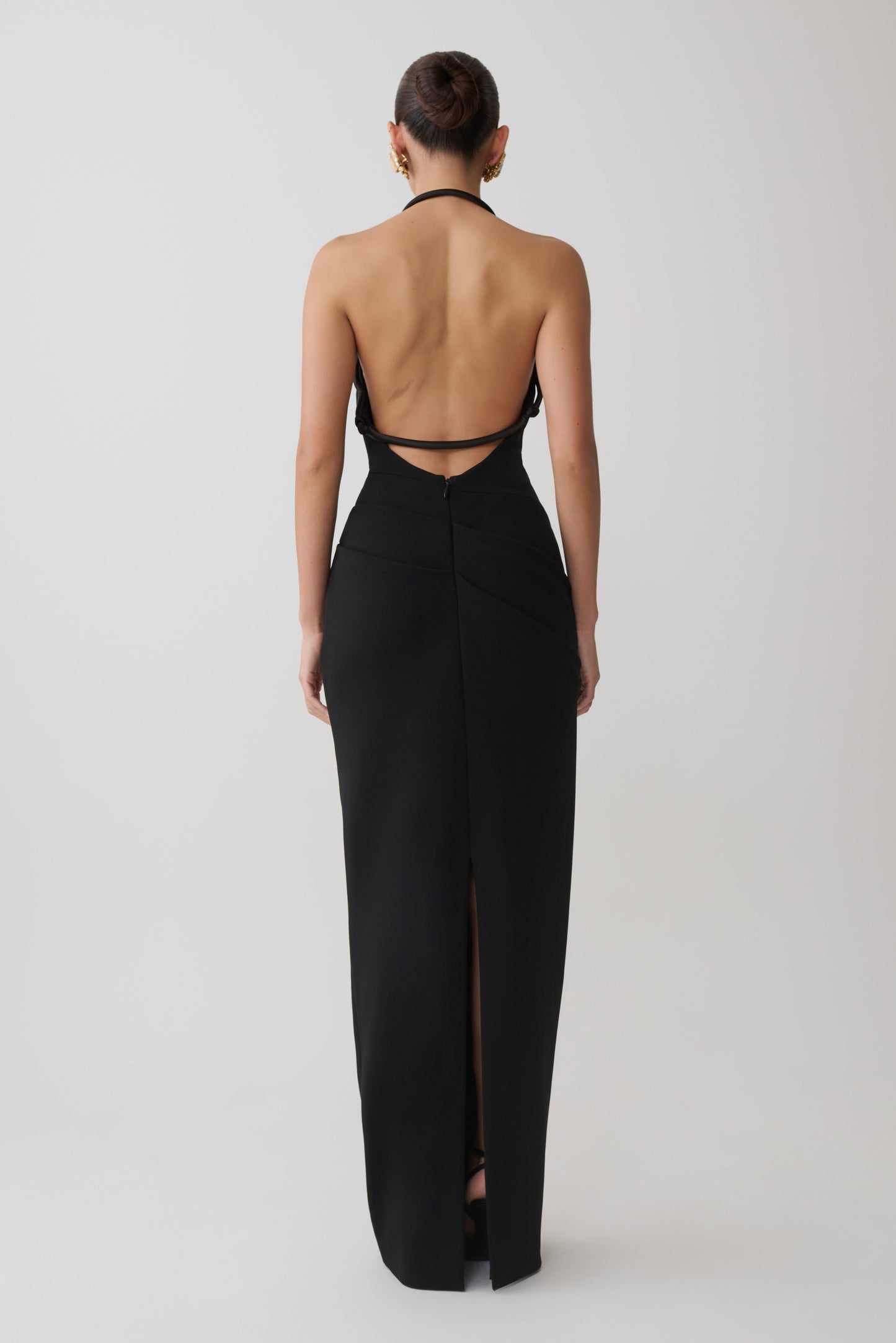 Gracie Halter Maxi Dress - Black