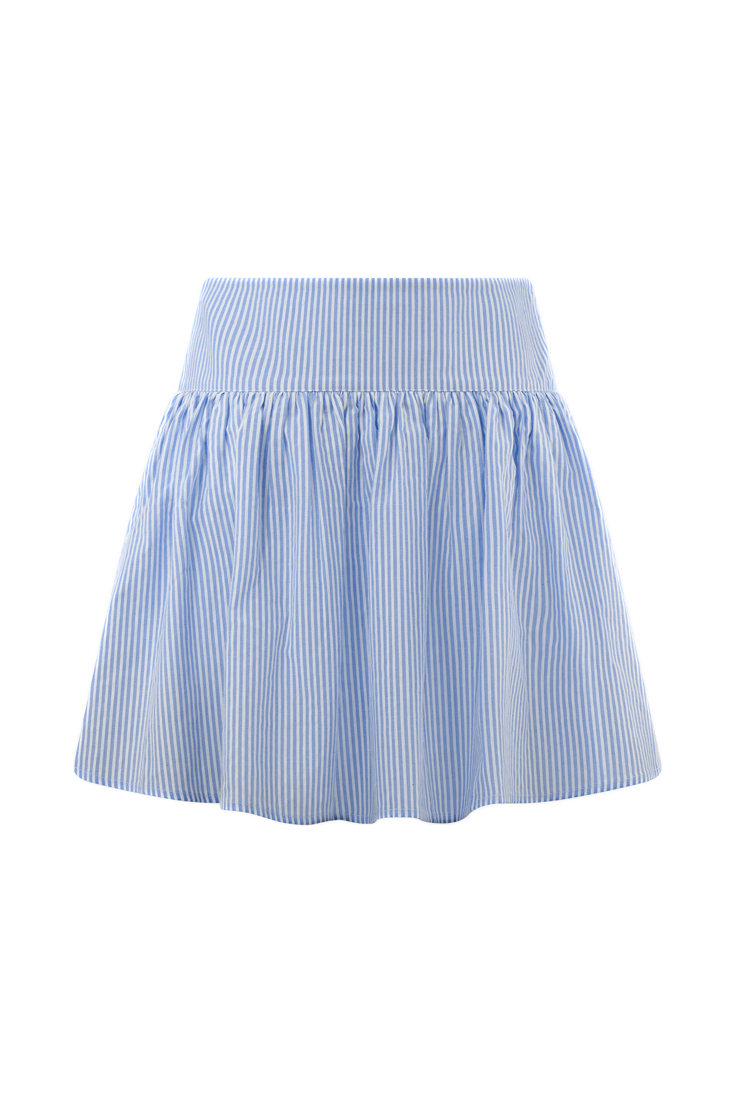Gretel Hem Mini Skirt - Blue Pinstripe
