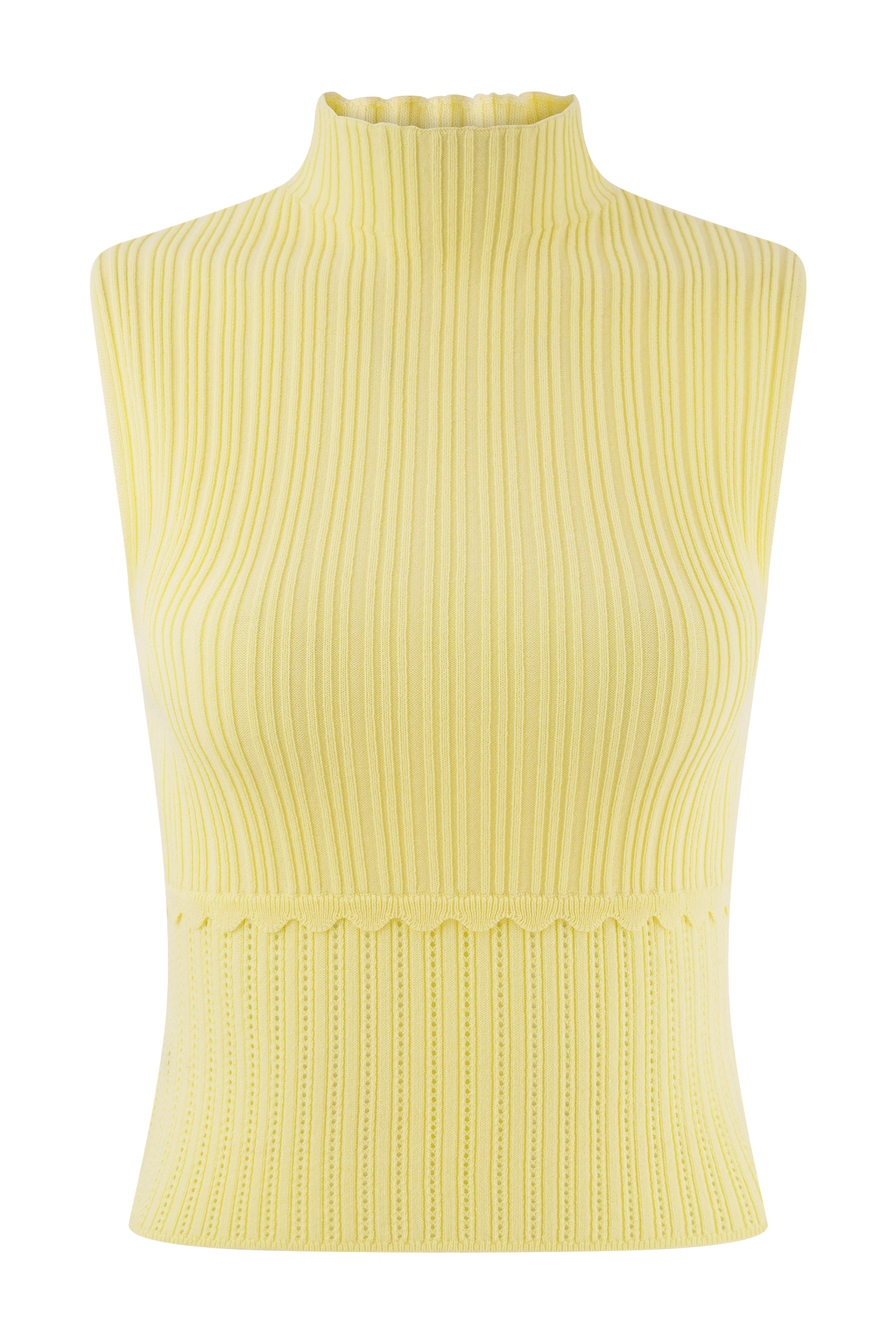 Indy Pointelle Knit Top - Lemon