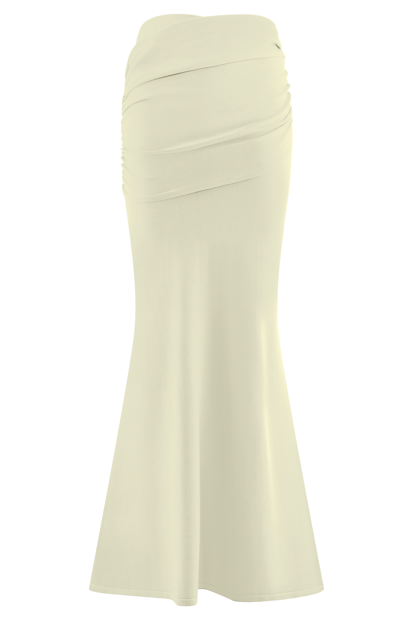 Irene Gathered Knit Maxi Skirt - Ivory