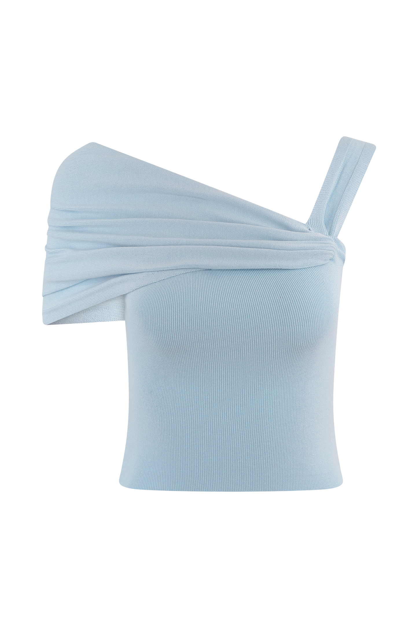 Irene Gathered Knit Top - Blue