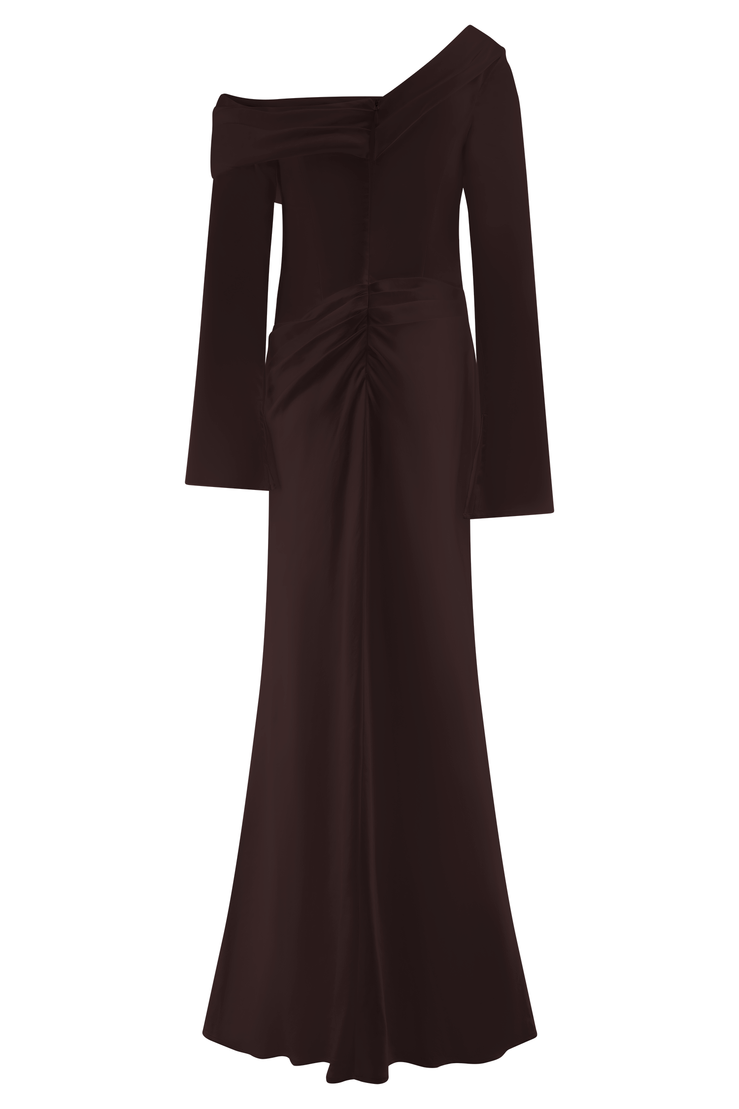 Iris Long Sleeve Satin Maxi Dress - Dark Chocolate #10