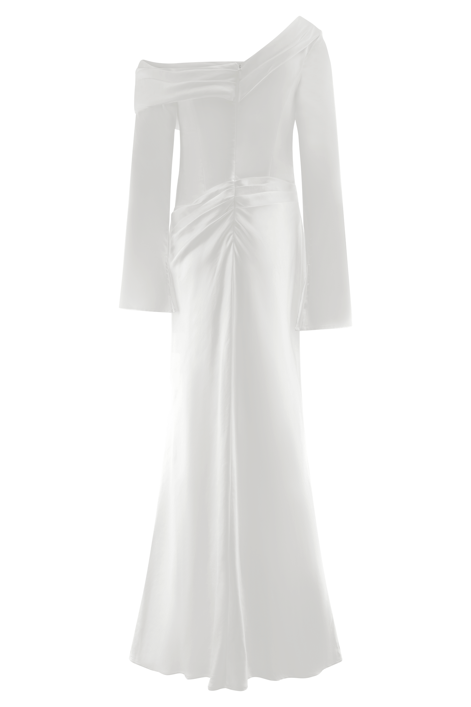 Iris Long Sleeve Satin Maxi Dress - White #6