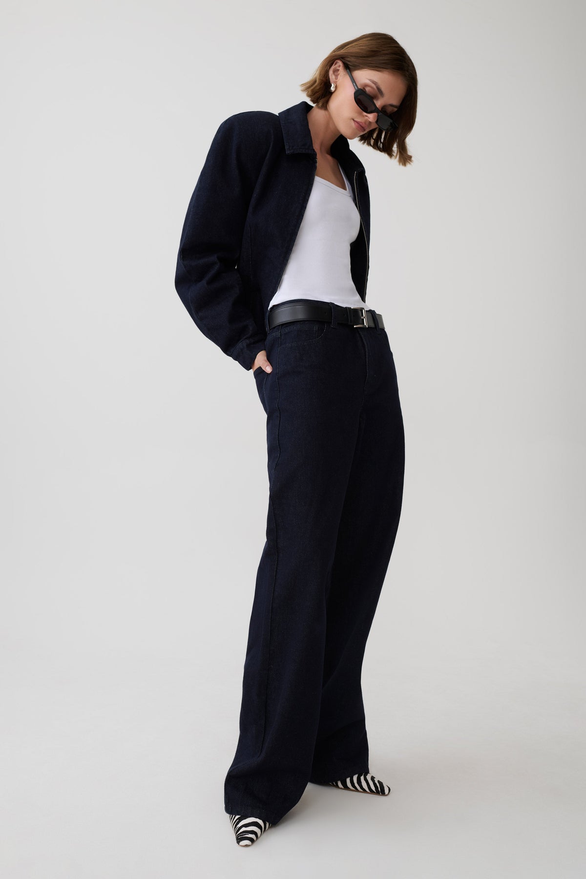 Mariah Denim Zip Jacket - Dark Indigo