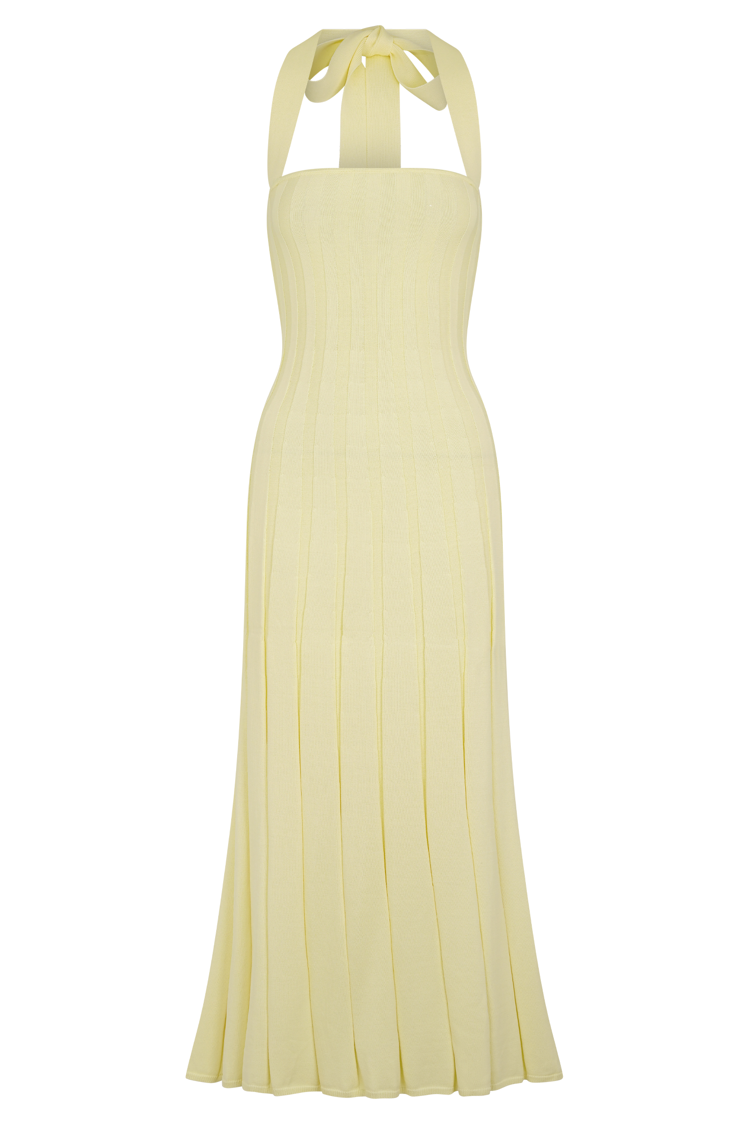 Jacqui Halter Knit Midi Dress - Lemon #7