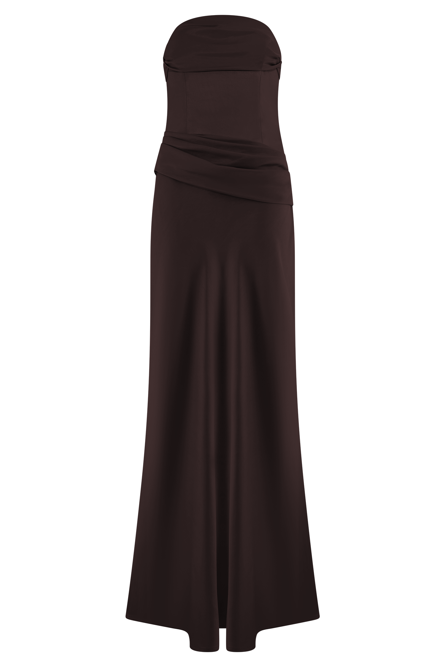 Jasmine Strapless Satin Maxi Dress - Dark Chocolate #13