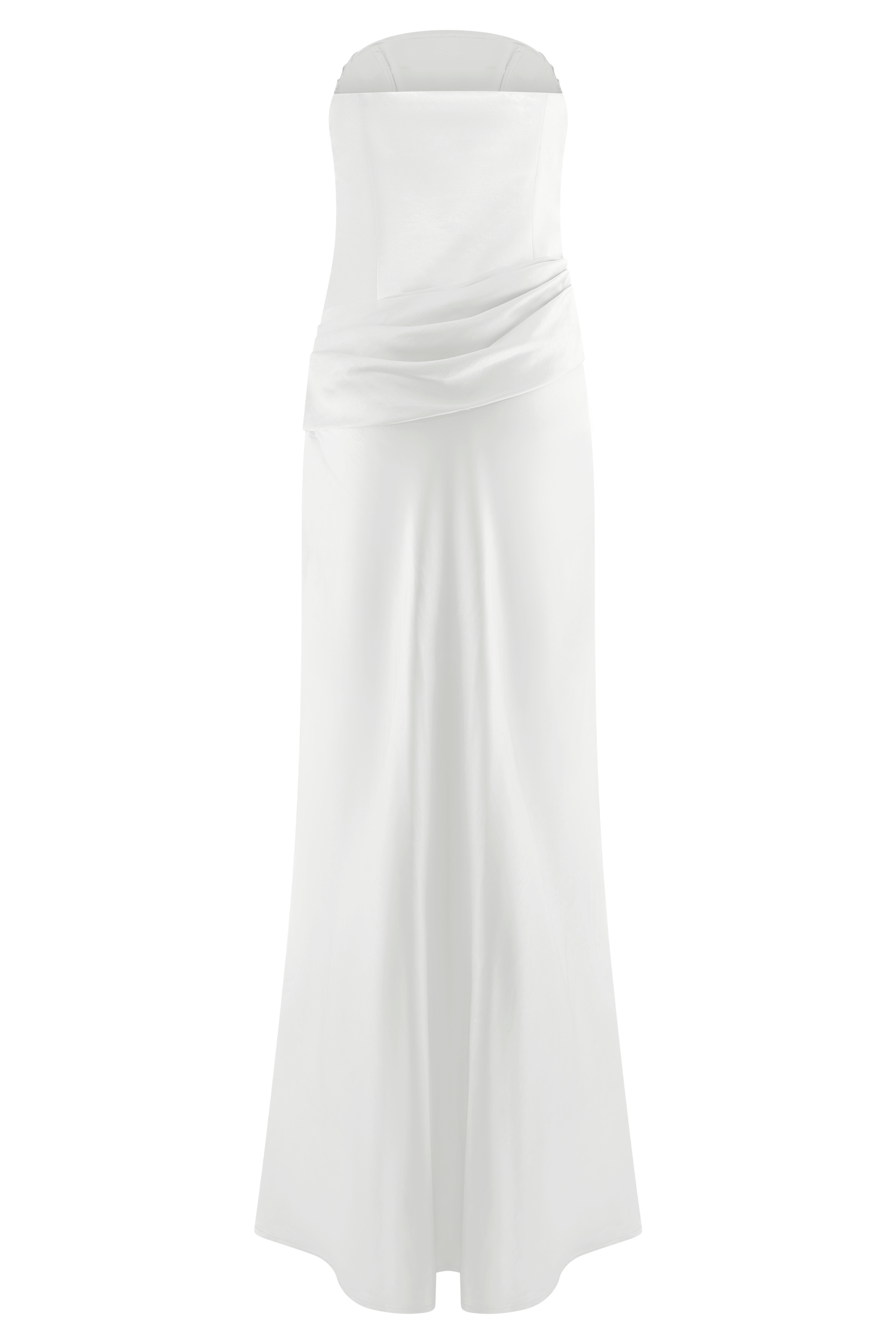 Jasmine Strapless Satin Maxi Dress - White #8