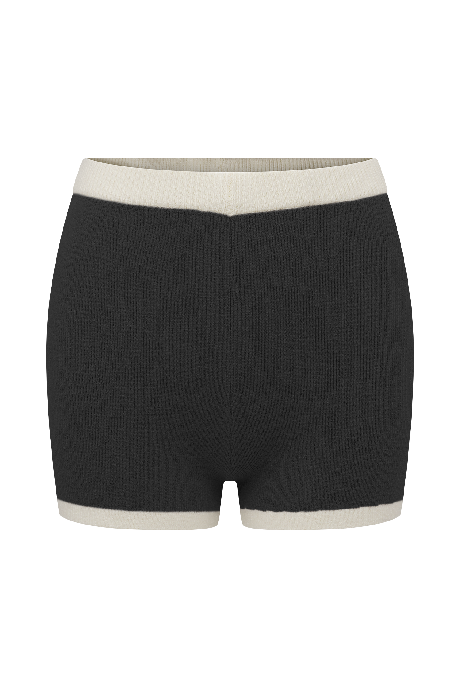 Julianne Contrast Knit Shorts - Black/White #7