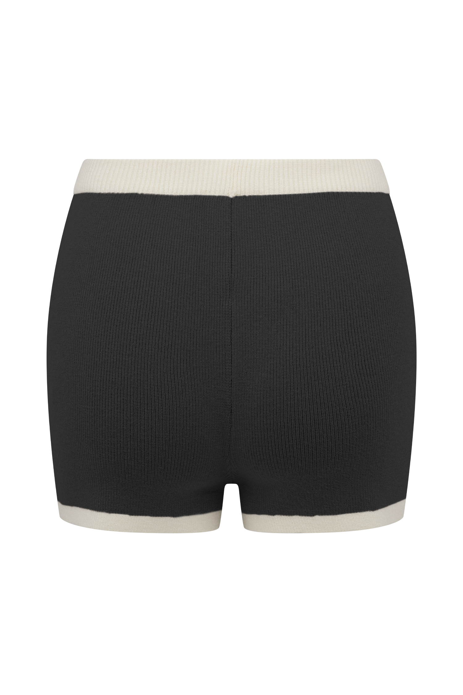 Julianne Contrast Knit Shorts - Black/White #6