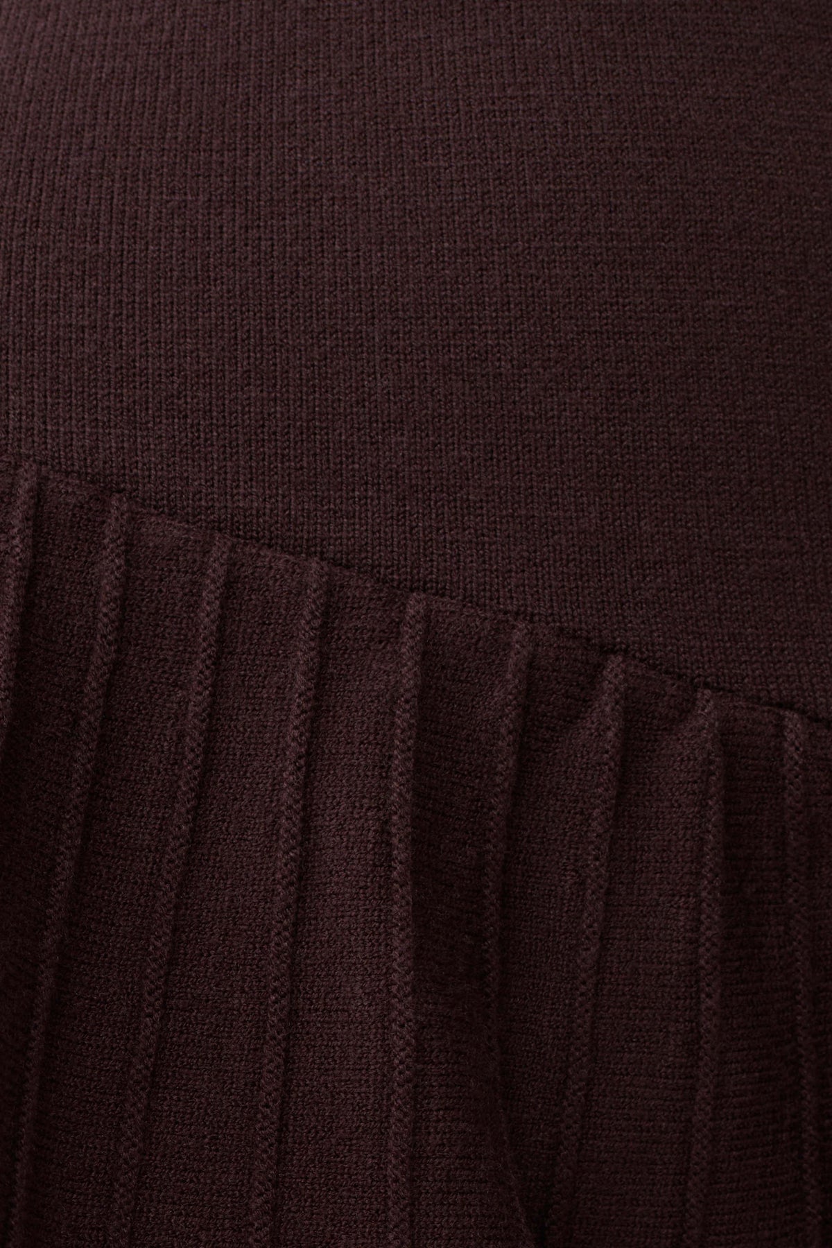 Blair Knit Mini Dress With Pleats - Chocolate
