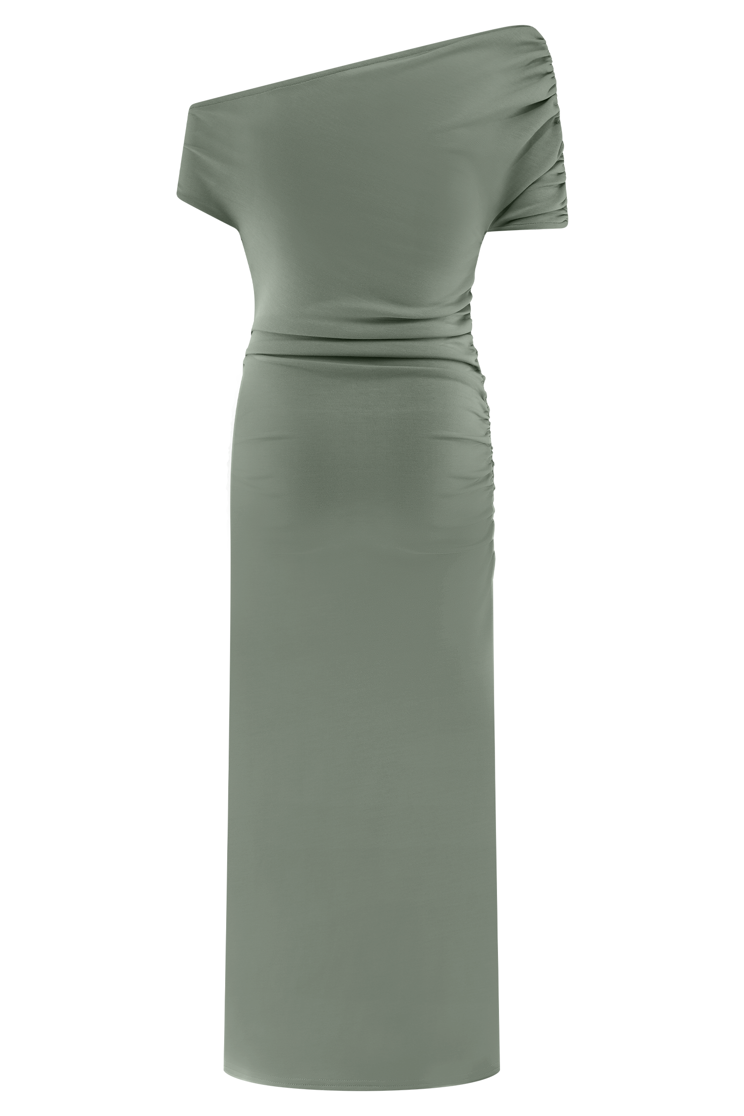 Kendra Scuba Jersey Midi Dress With Hardware - Sage #7