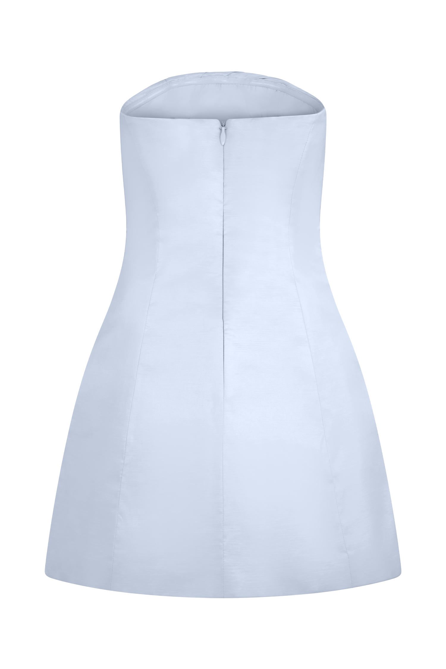 Leslie Gathered Taffeta Mini Dress - Frosted Blue #6