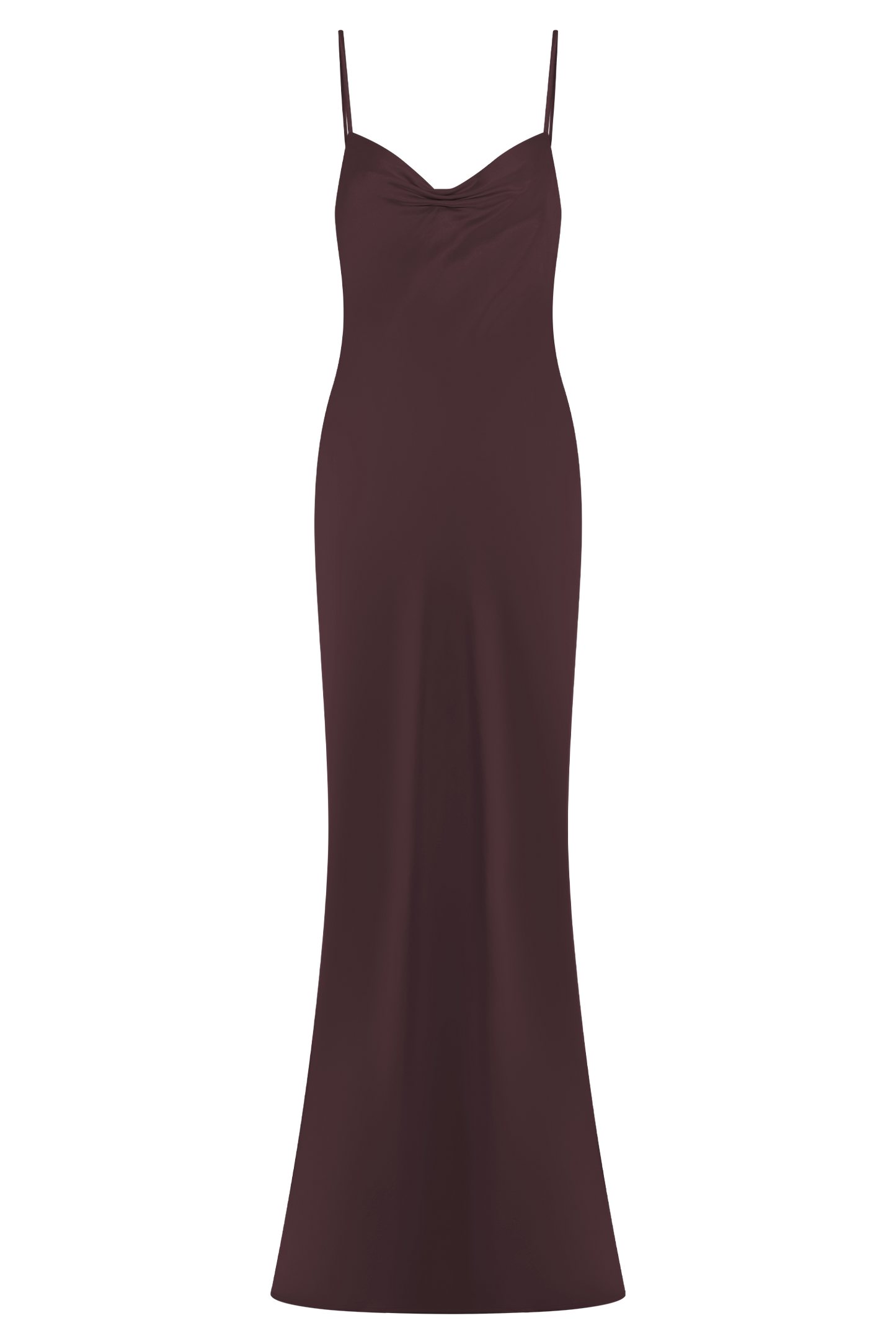 Lilly Sweetheart Satin Maxi Dress - Dark Chocolate