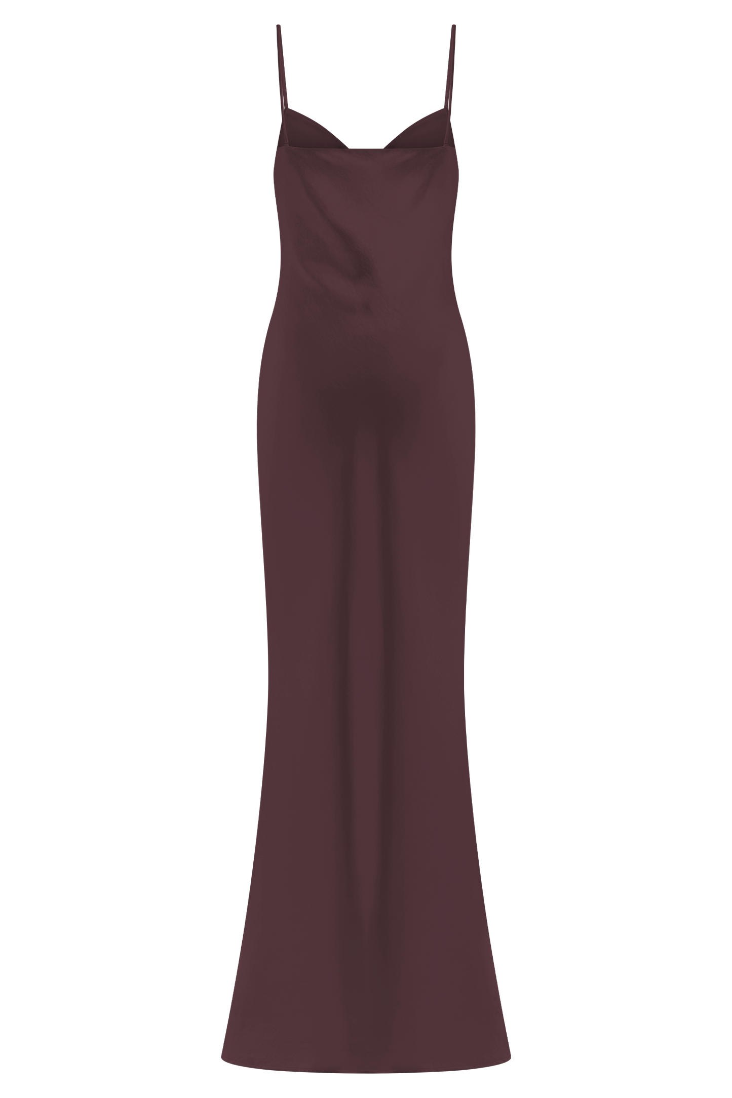 Lilly Sweetheart Satin Maxi Dress - Dark Chocolate