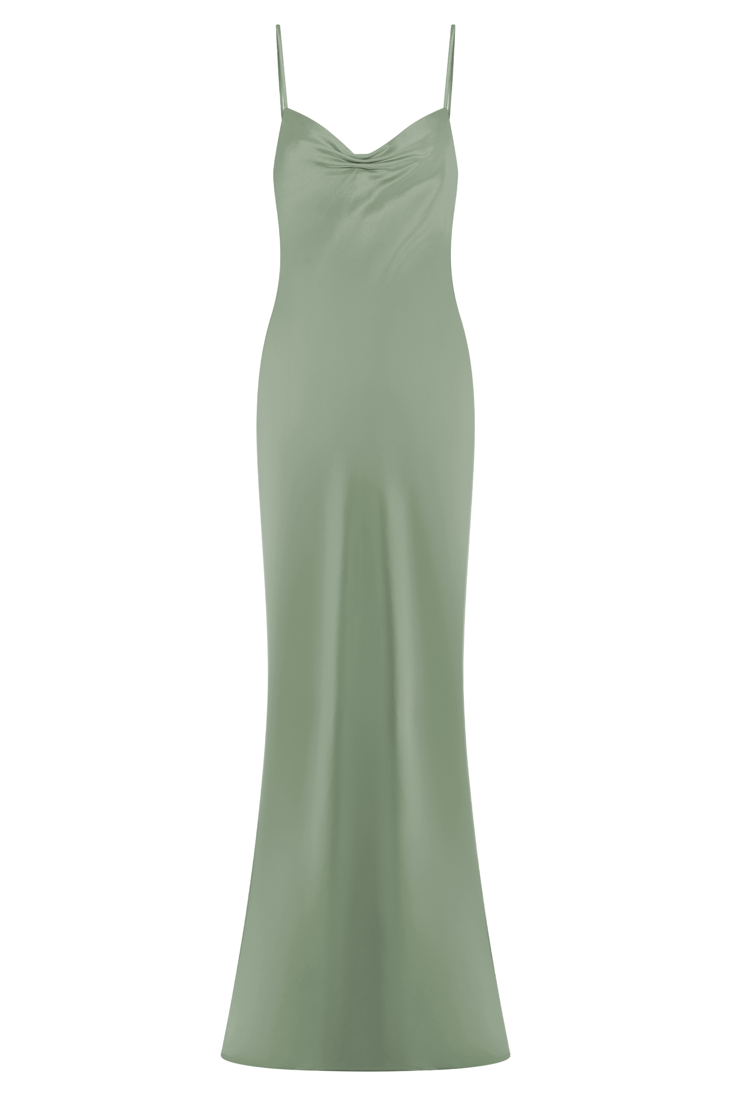 Lilly Sweetheart Satin Maxi Dress - Sage