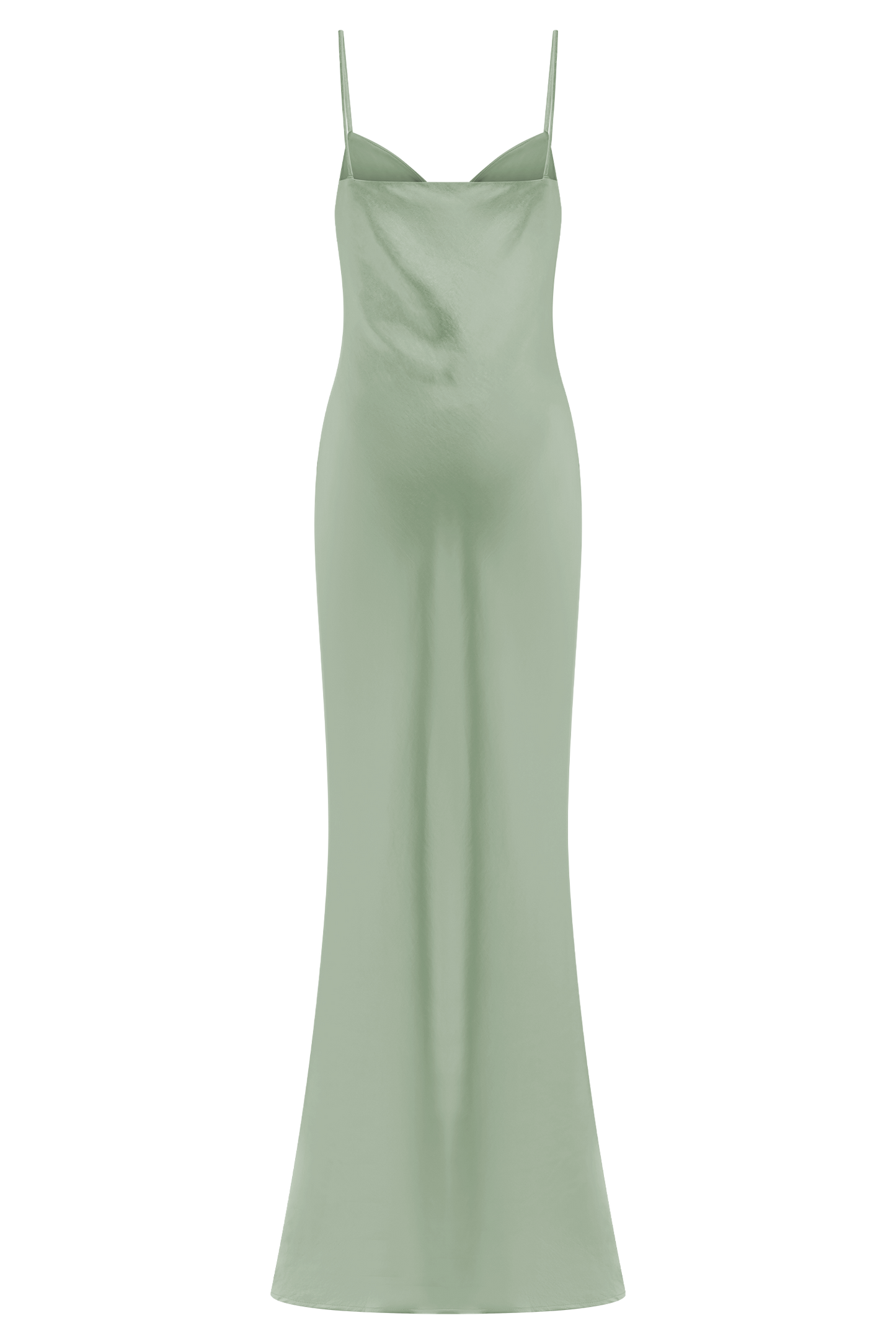 Lilly Sweetheart Satin Maxi Dress - Sage