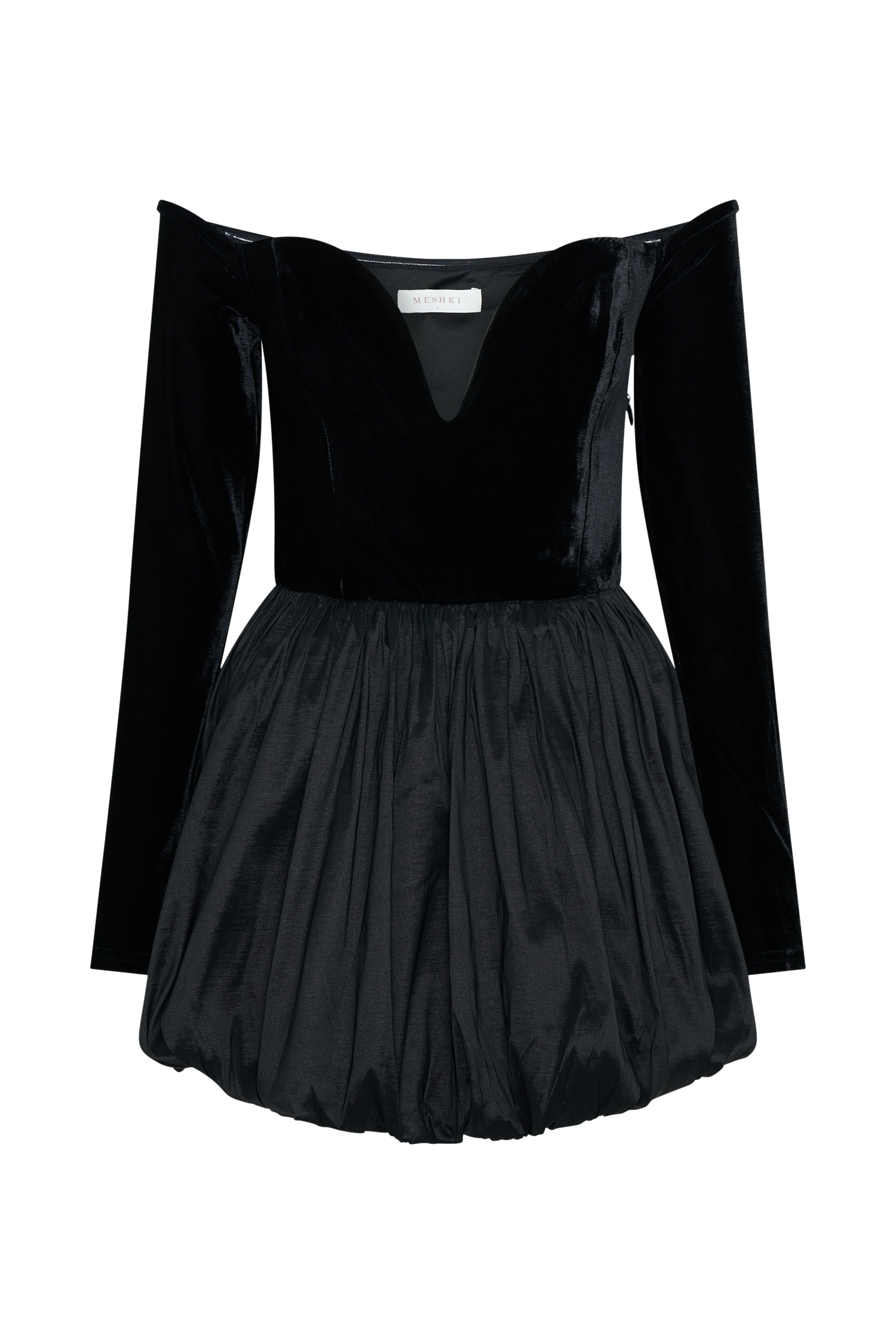 Liv Off Shoulders Velvet Mini Dress - Black #11