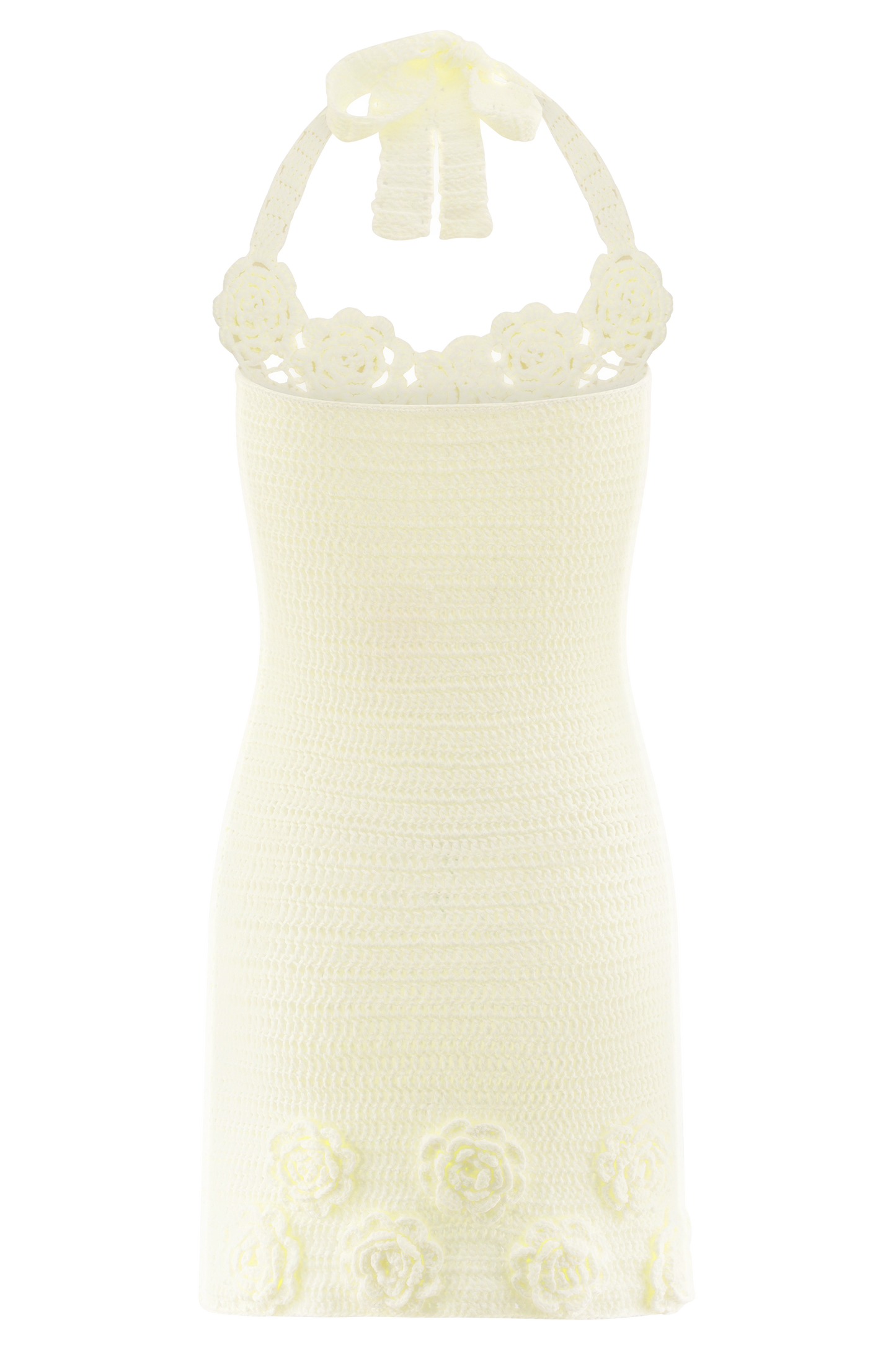 Liyah Floral Hand Crochet Mini Dress - Ivory