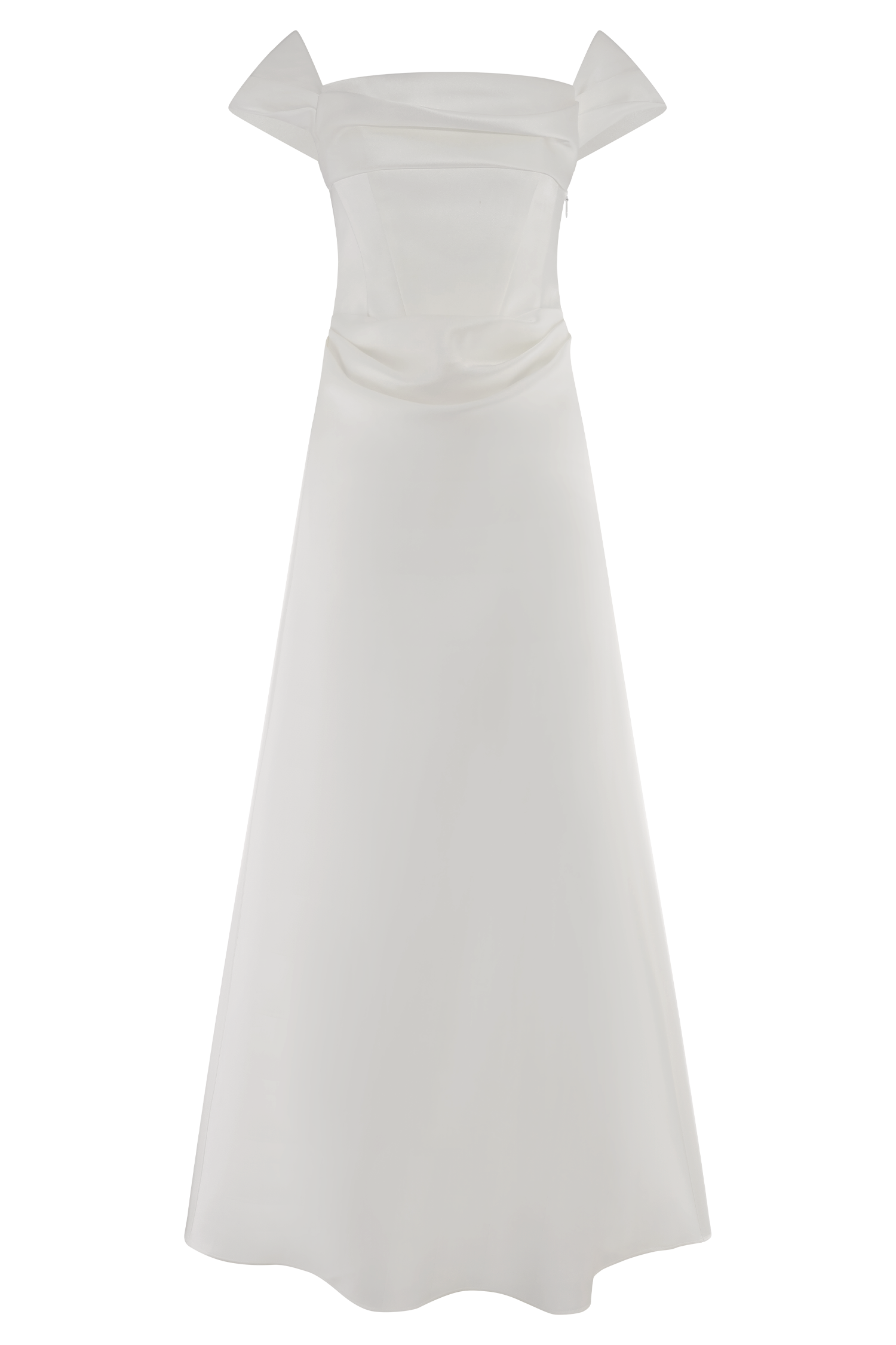 Luna Satin Off Shoulder Gown - White #6