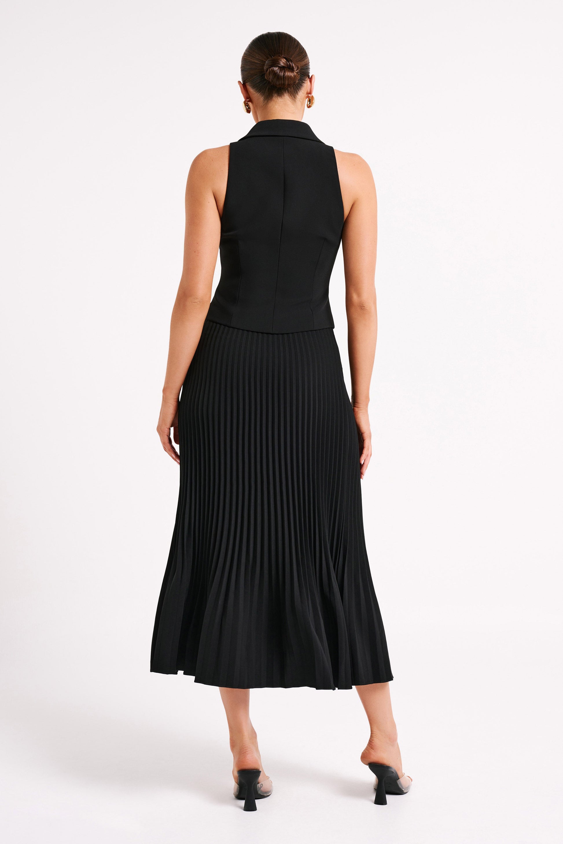 Twyla Pleated Suiting Maxi Skirt - Black #5