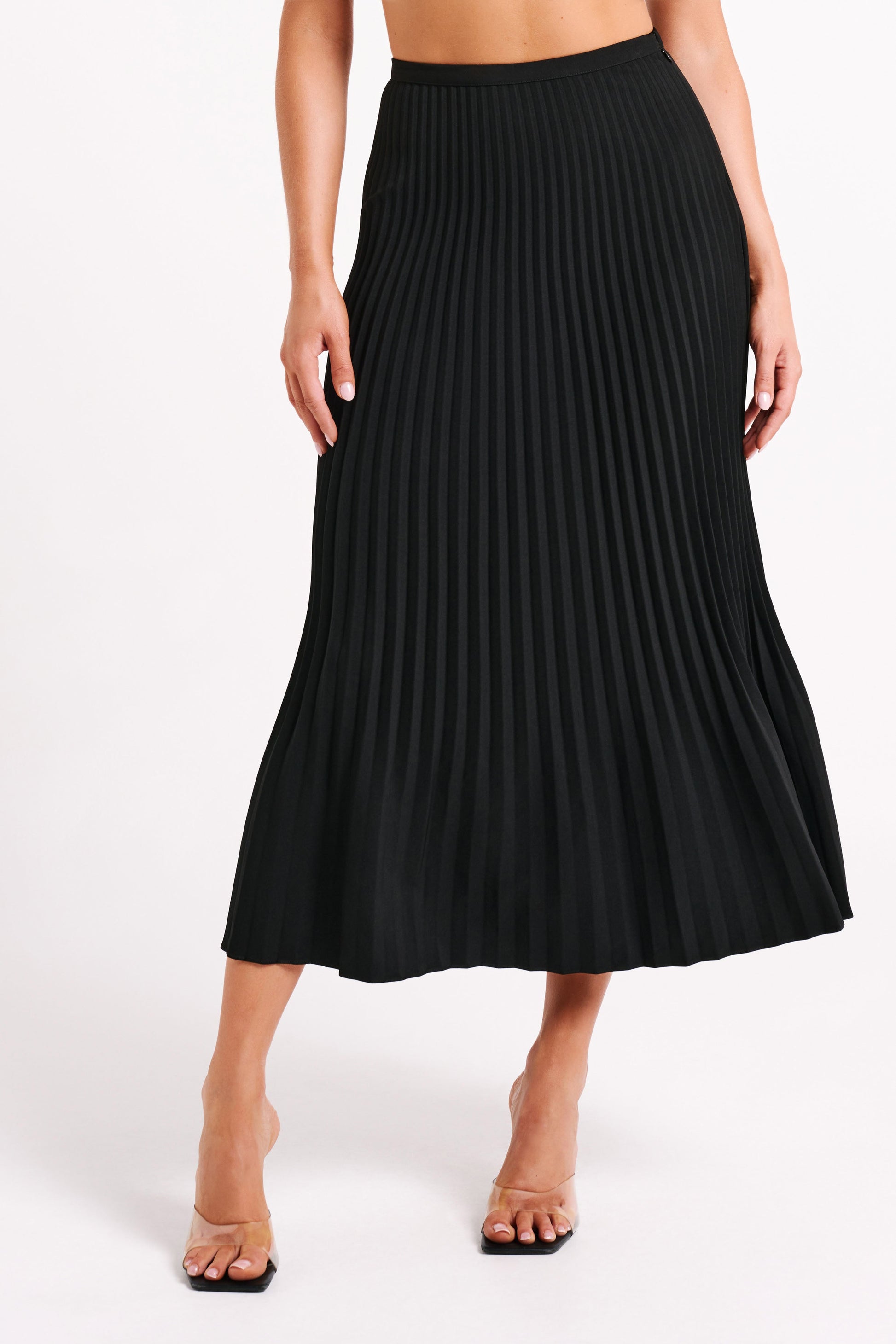 Twyla Pleated Suiting Maxi Skirt - Black #4